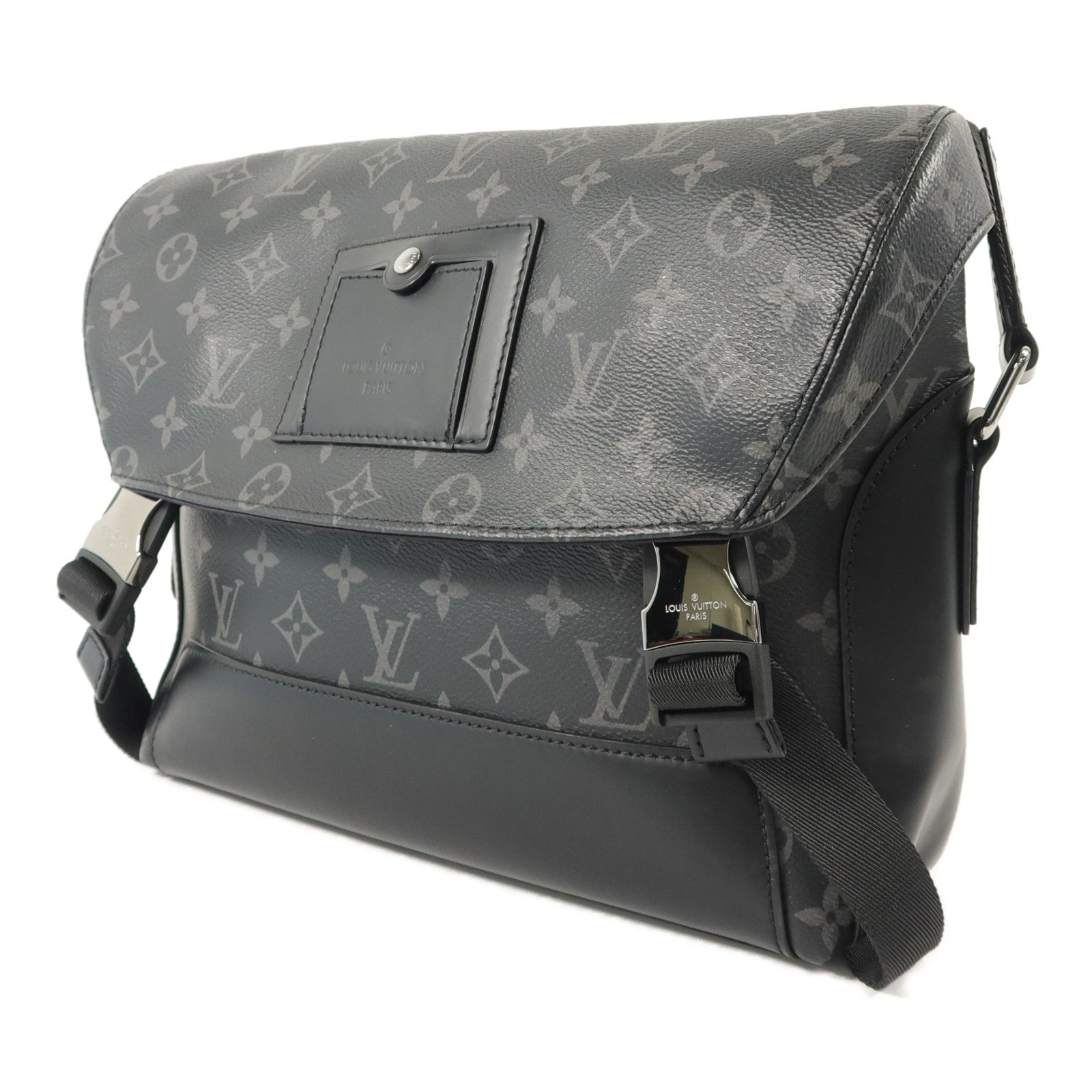 LOUIS VUITTON Monogram Eclipse Messenger PM Voyager肩背袋