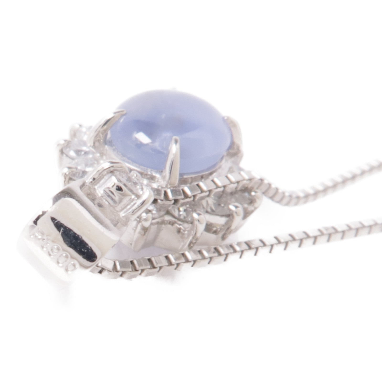 JEWELRY PT900/PT850鉑金Sapphire/Diamond Necklace藍寶石/鑽石項鍊