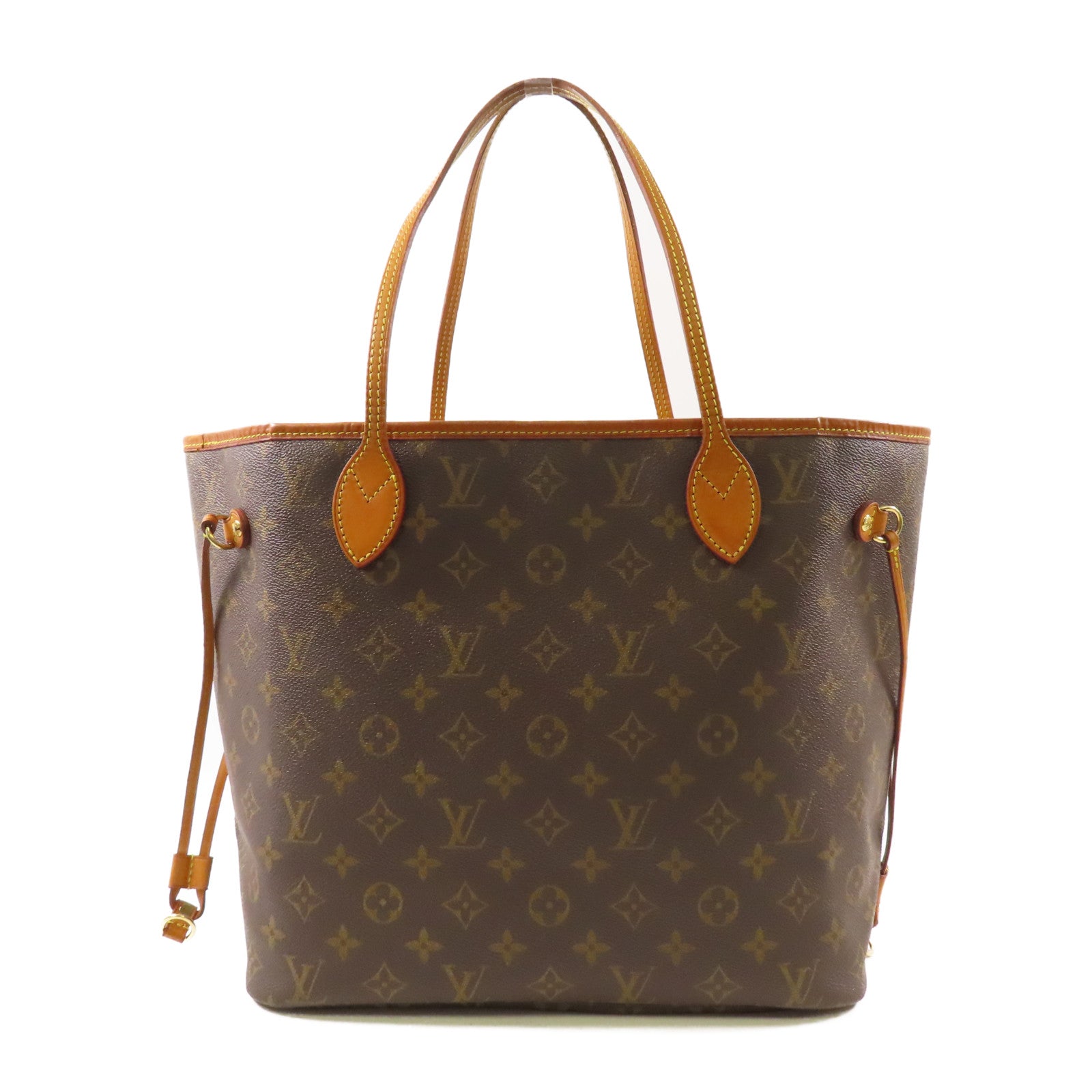 LOUIS VUITTON Monogram Neverfull MM金扣手挽袋