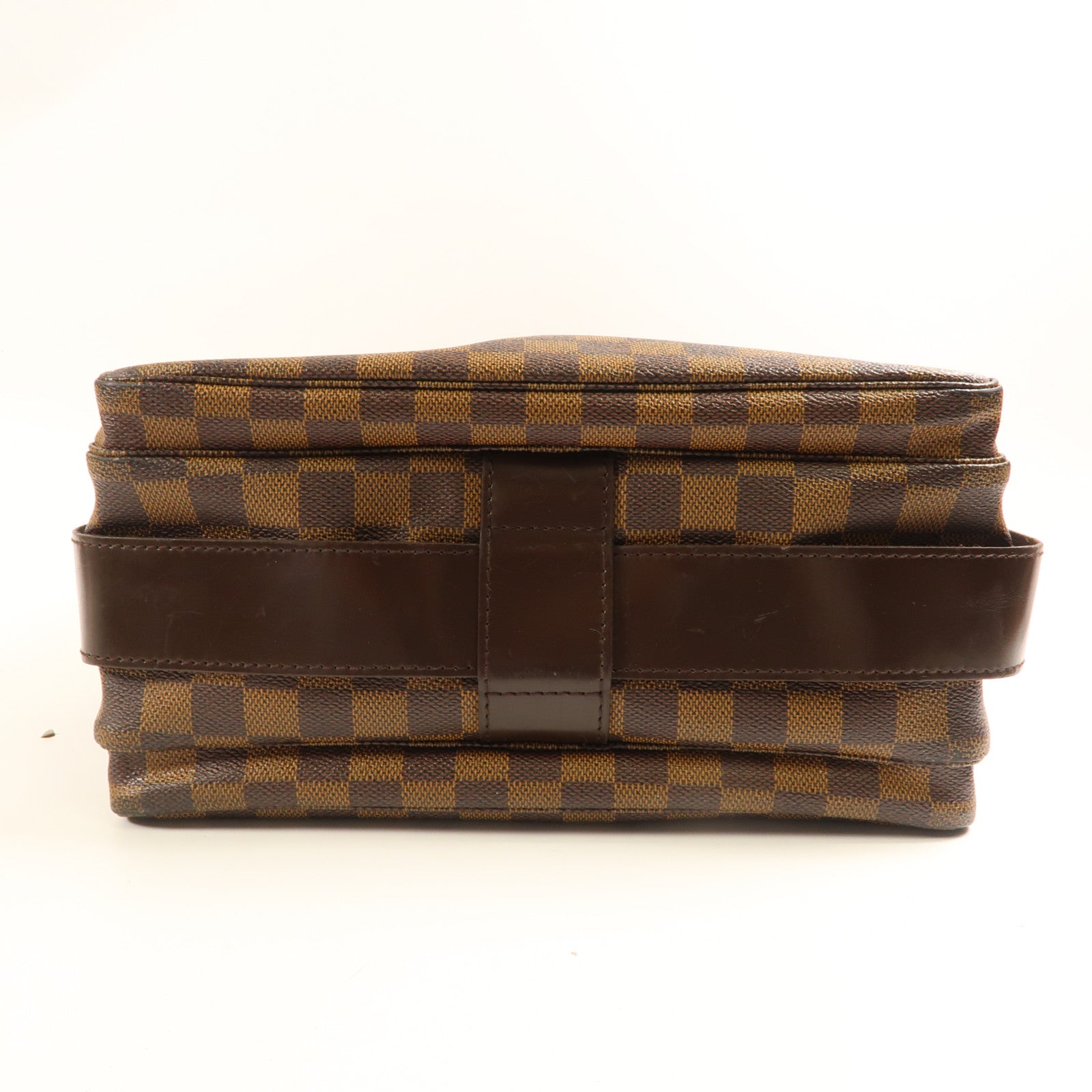 LOUIS VUITTON Damier Naviglio金扣肩背袋棕色