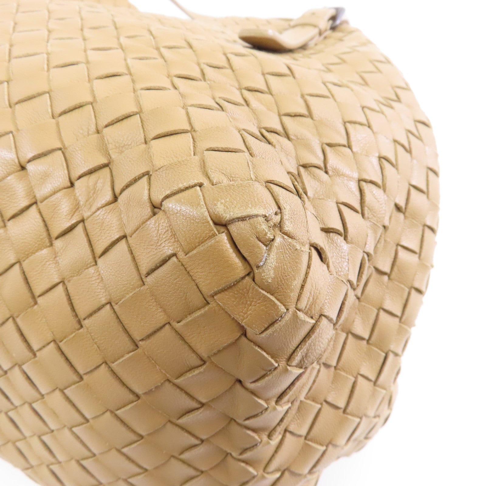 BOTTEGA VENETA 羊皮皮革Shoulder Bag肩背袋卡其色