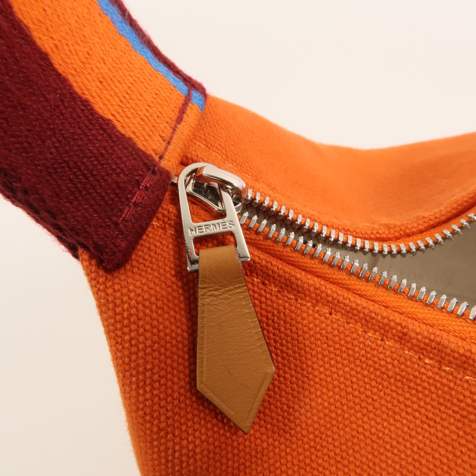 HERMES 帆布Bride A Brac PM銀扣手挽袋