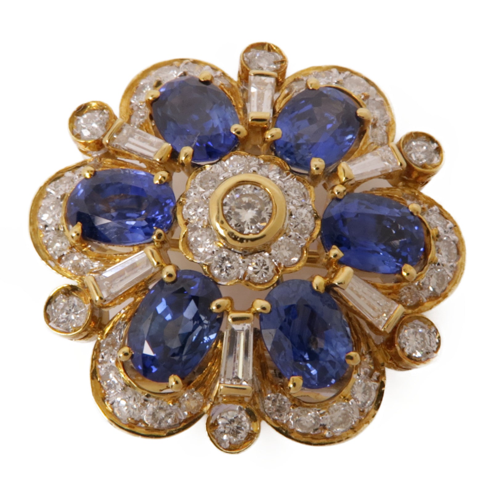 JEWELRY 【激減優惠】18K黃金Brooch Sapphire/Diamond Brooch藍寶石/鑽石胸針