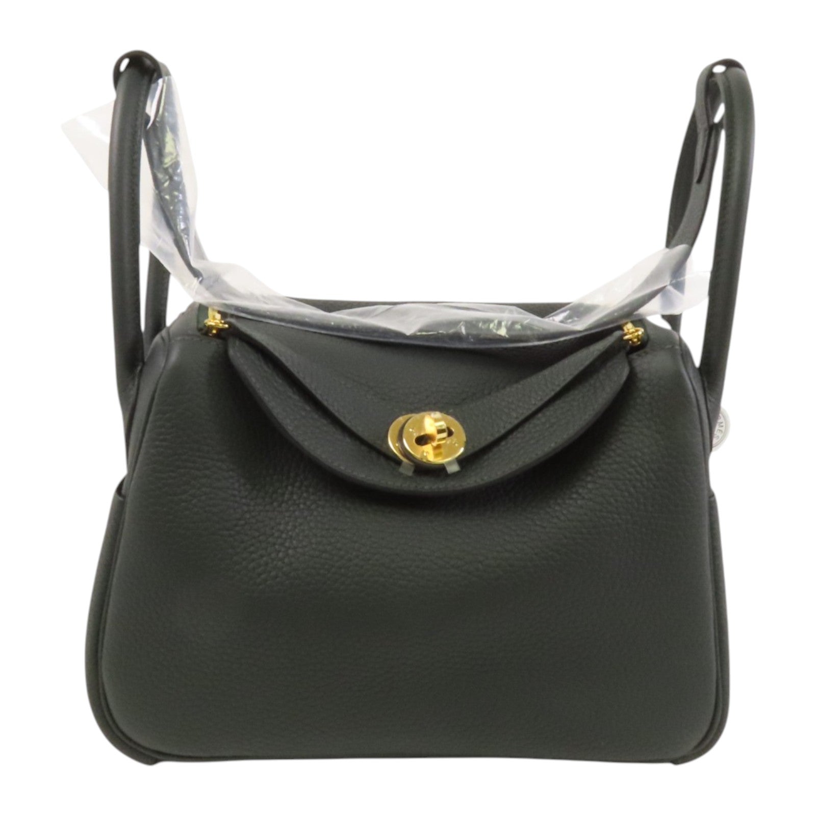 HERMES Clemence皮革Lindy 26金扣肩背袋