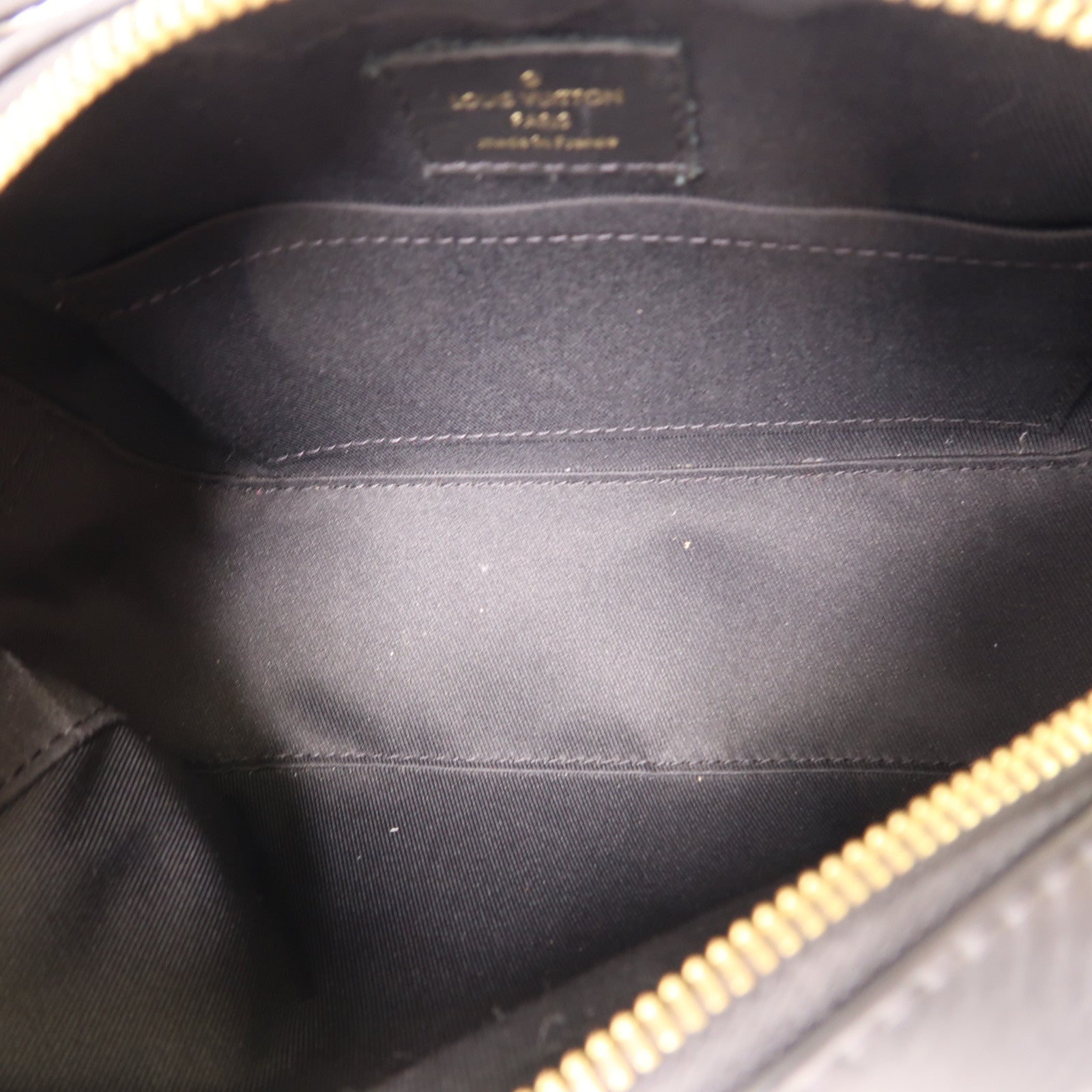 LOUIS VUITTON Monogram Saintonge金扣手挽袋棕色/黑色