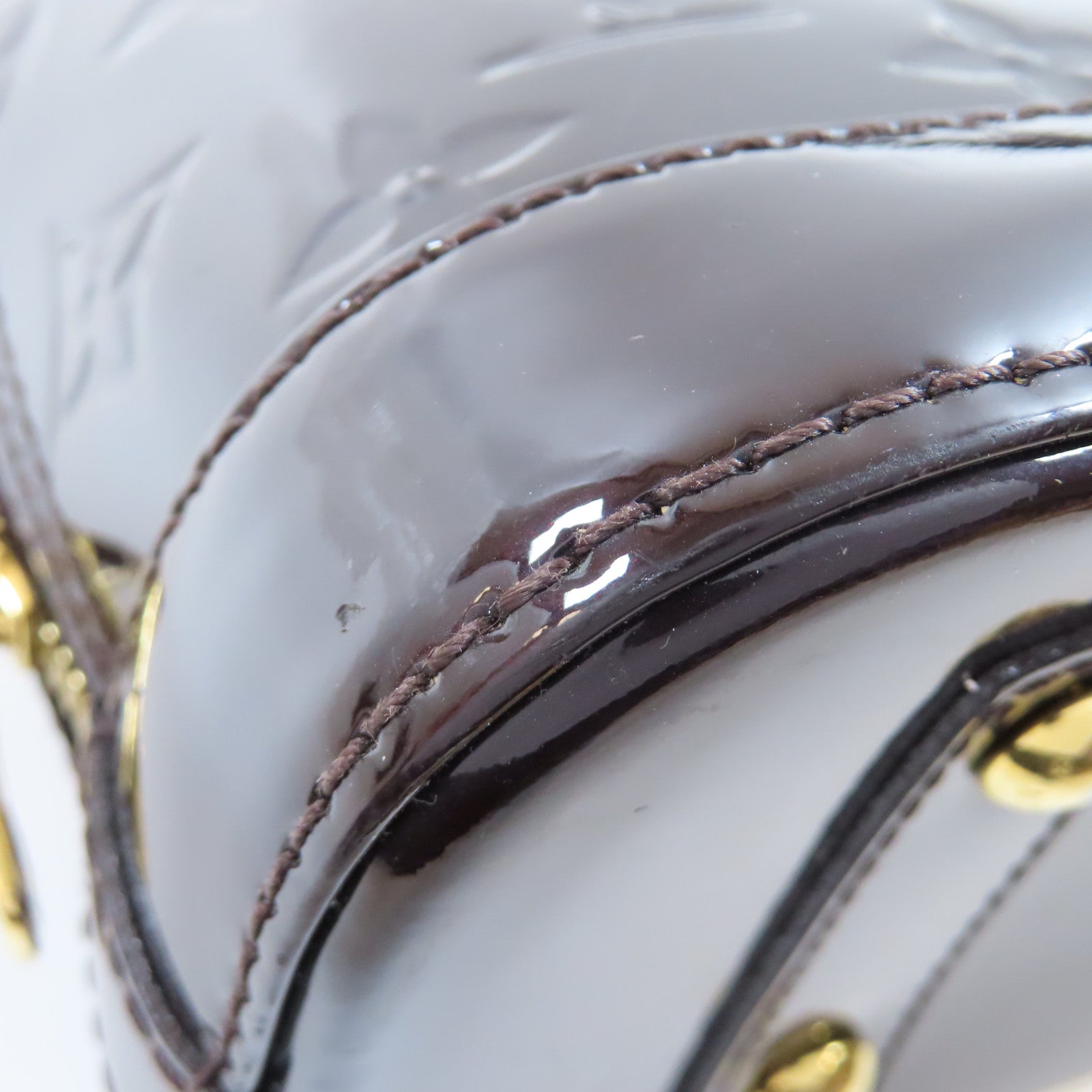 LOUIS VUITTON Vernis Alma BB金扣手挽肩背兩用袋酒紅色