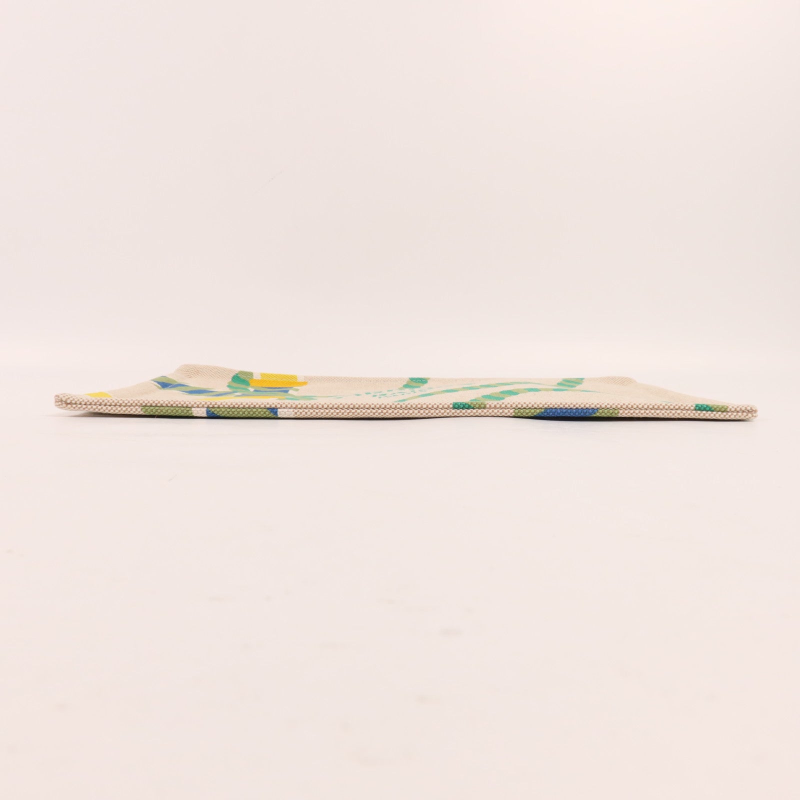 HERMES 棉質Trousse Flat銀扣手拿包