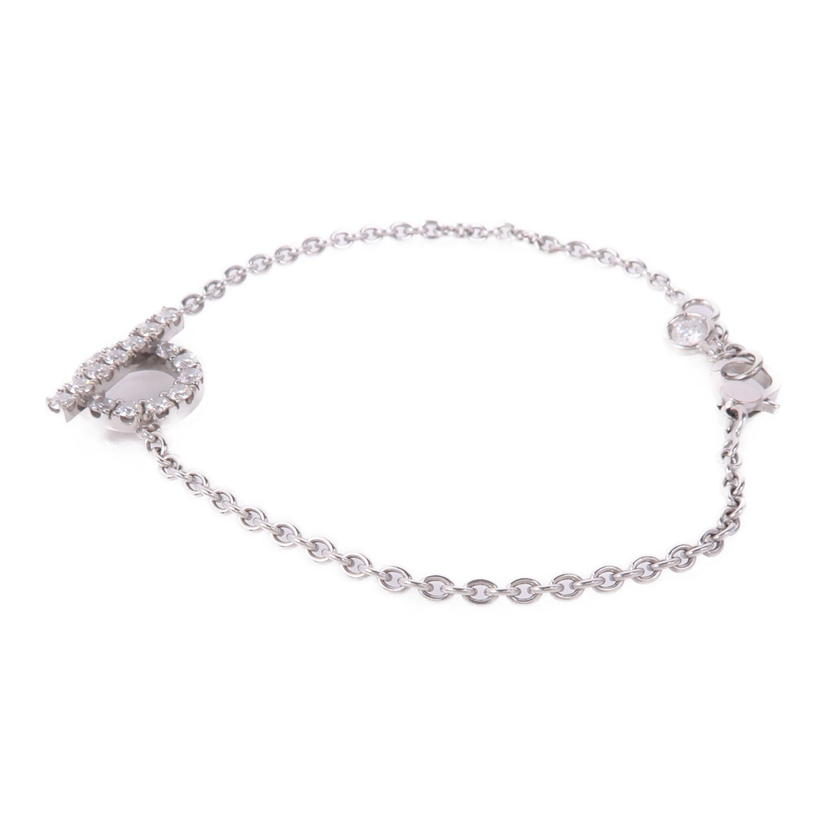 HERMES 18K白金Finesse Bracelet鑽石手鏈