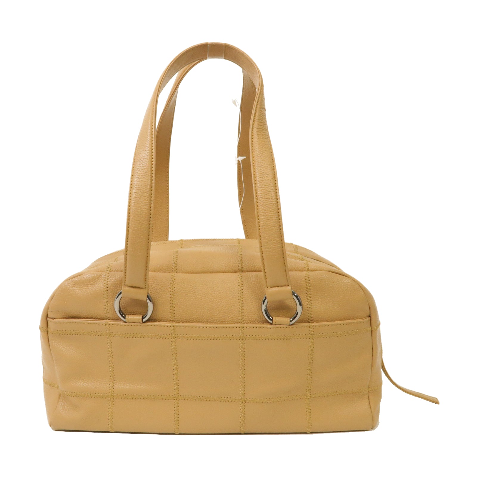 CHANEL 【激減優惠】牛皮皮革Tote Bag銀扣手挽袋杏仁色