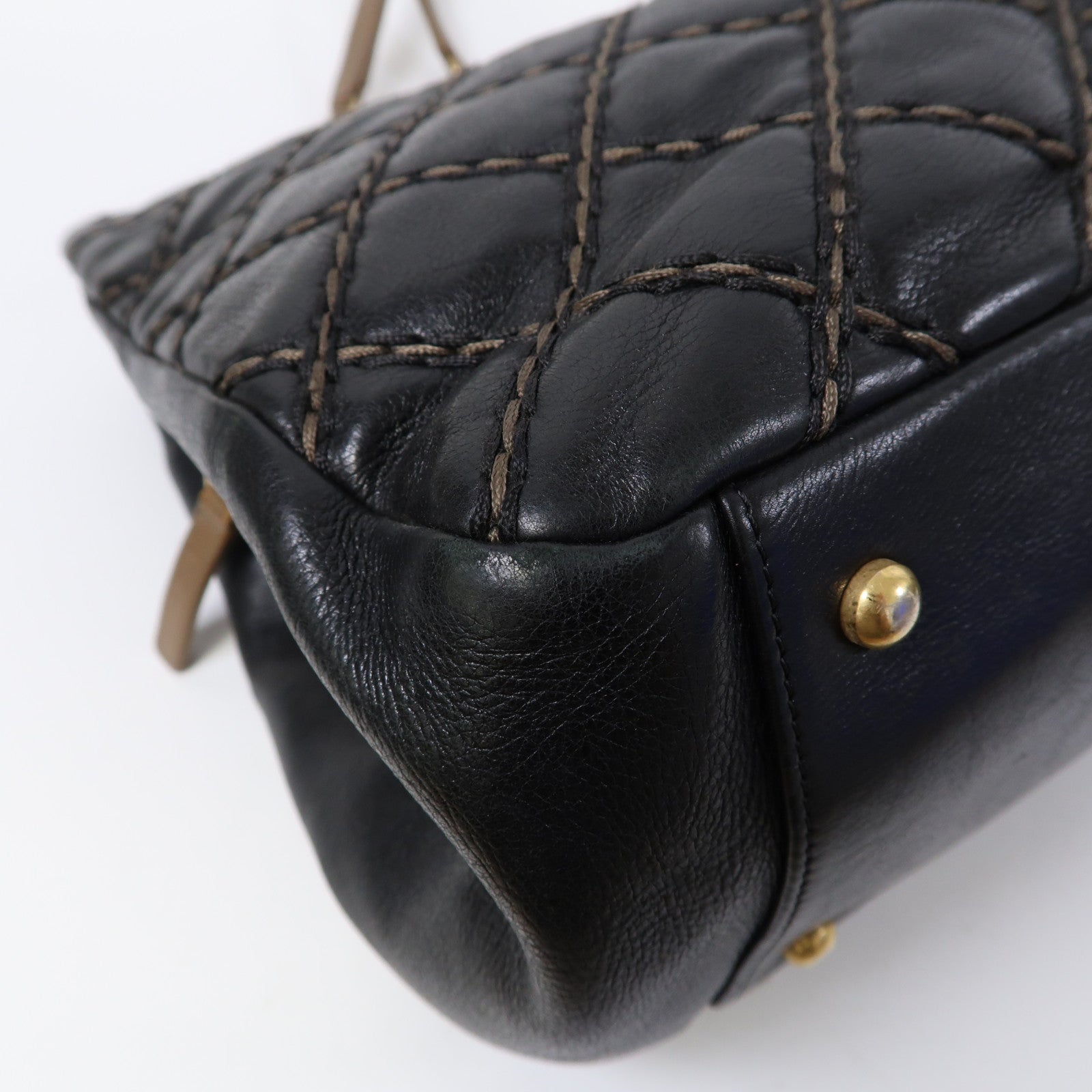 CHANEL 【激減優惠】菱格牛皮皮革Chain Shoulder金扣鏈帶肩背袋黑色