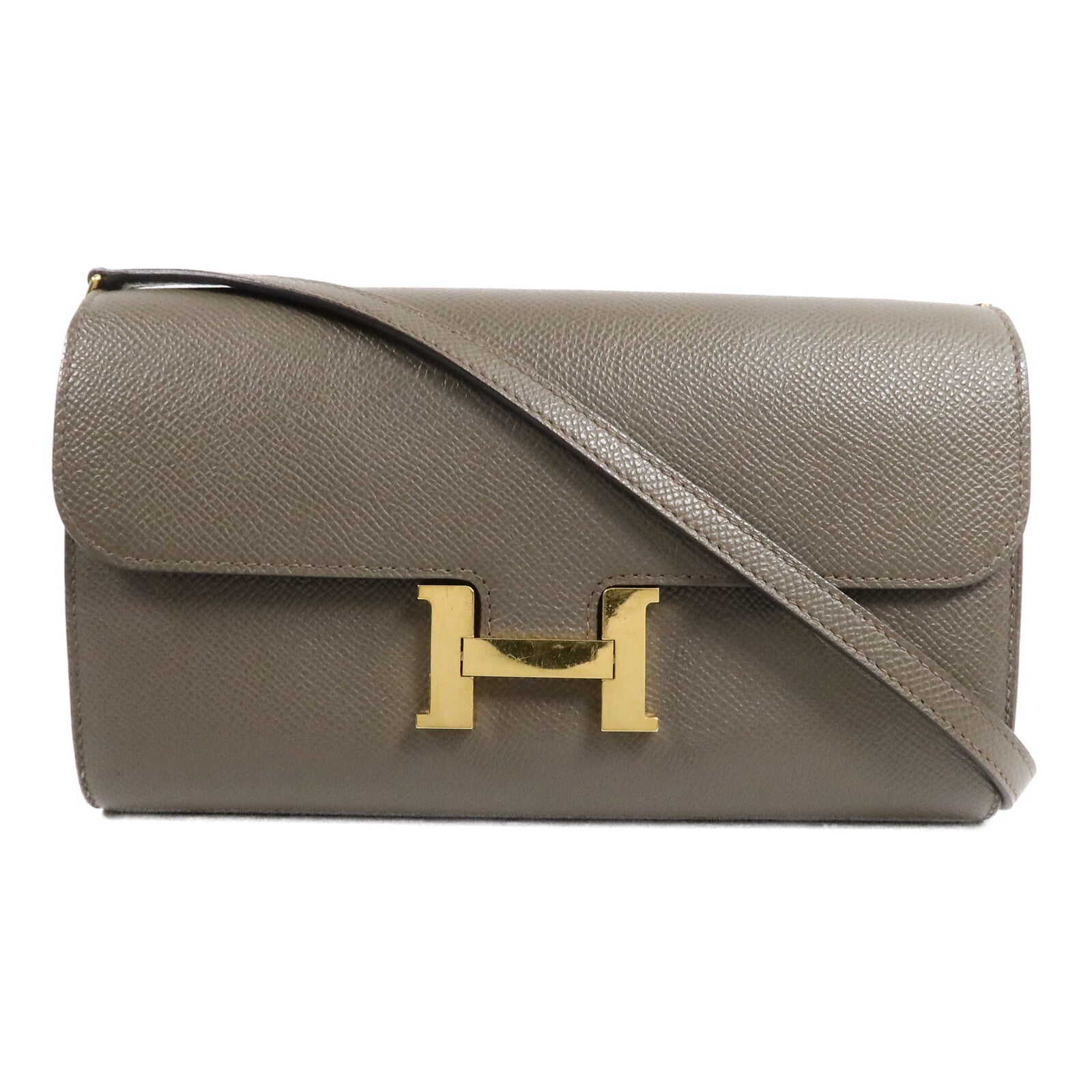 HERMES Epsom皮革Constance To Go肩背袋Etain