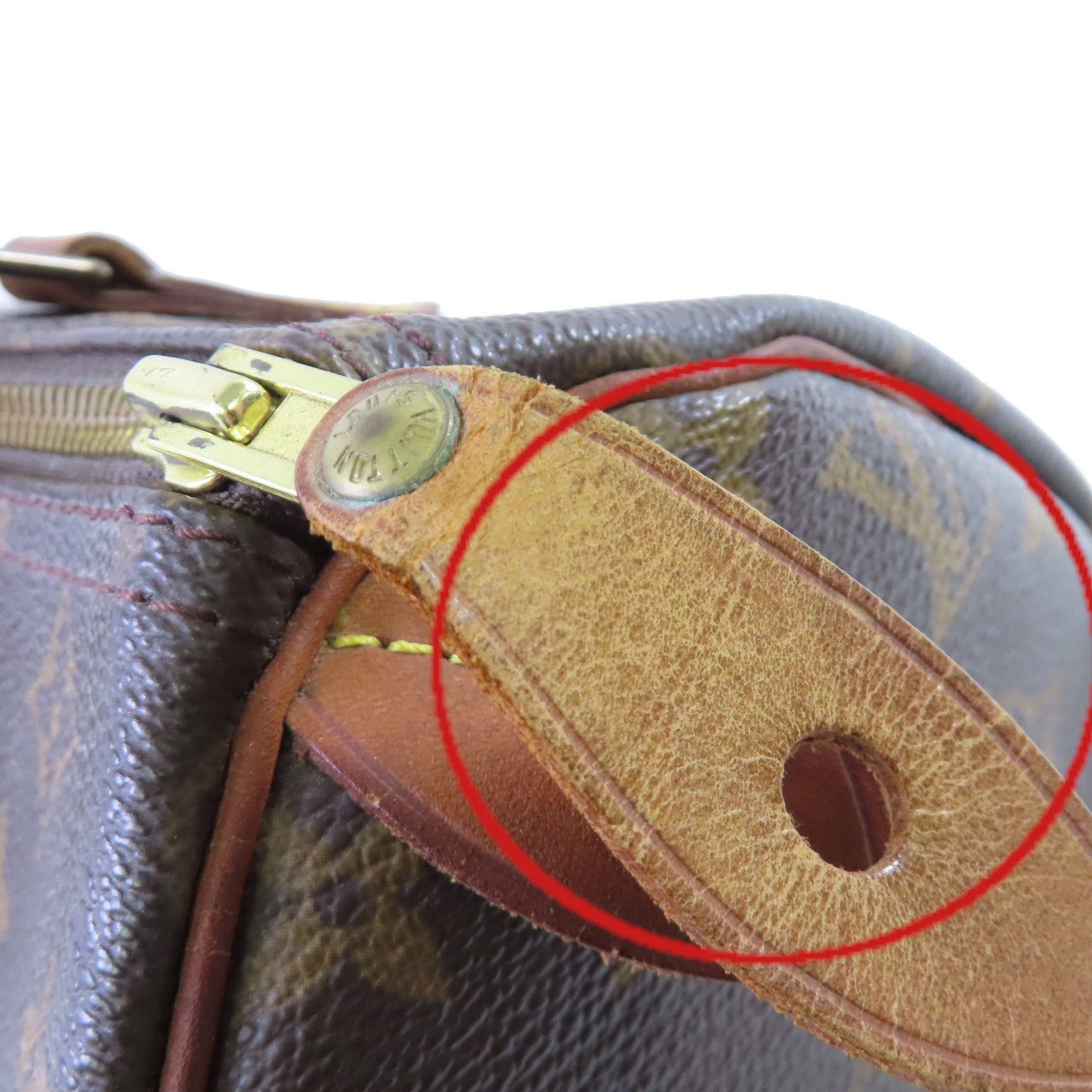 LOUIS VUITTON Monogram Speedy 30 Hand Bag金扣手挽袋啡色