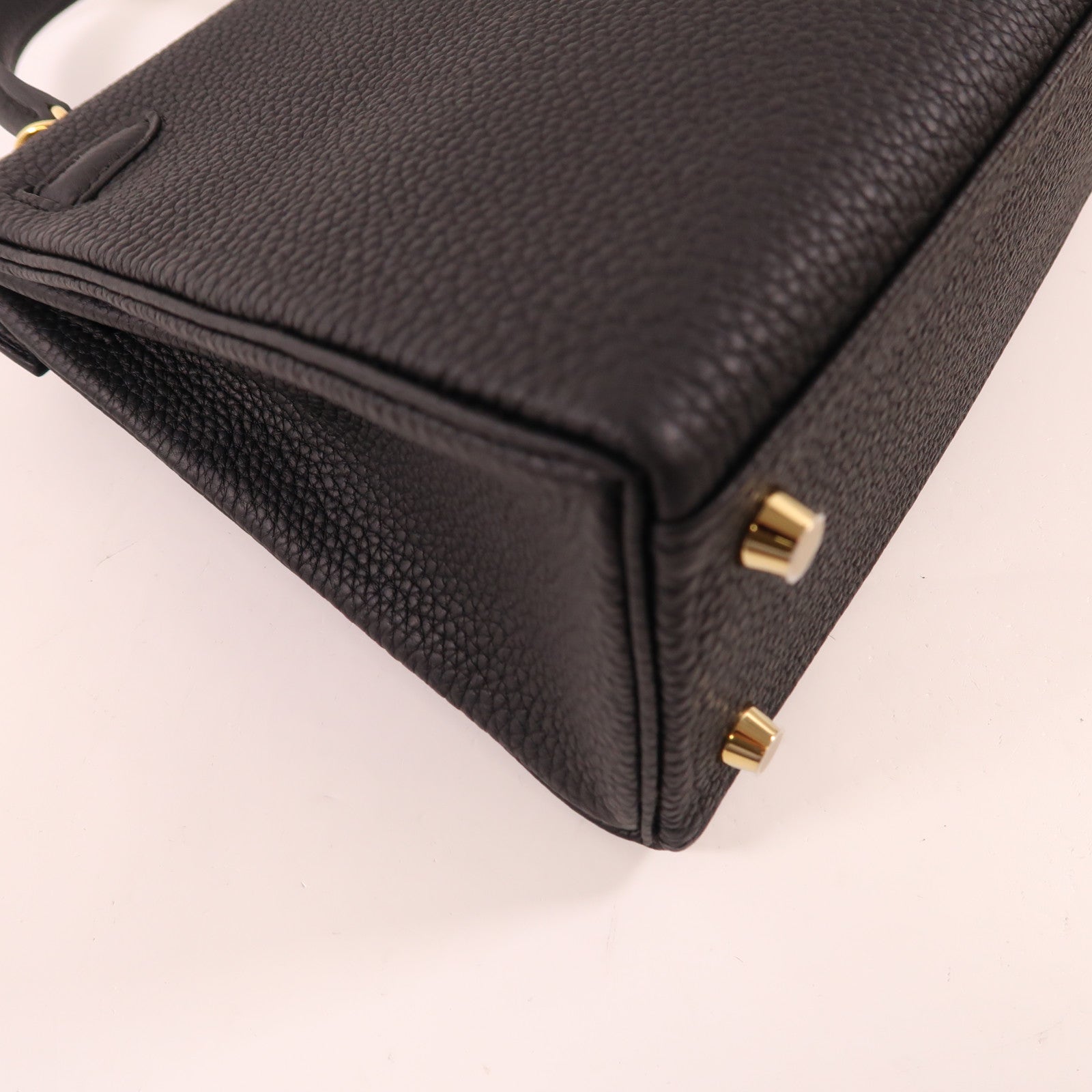 HERMES 【激減優惠】Togo皮革Kelly 25金扣手挽肩背兩用袋Black/黑色