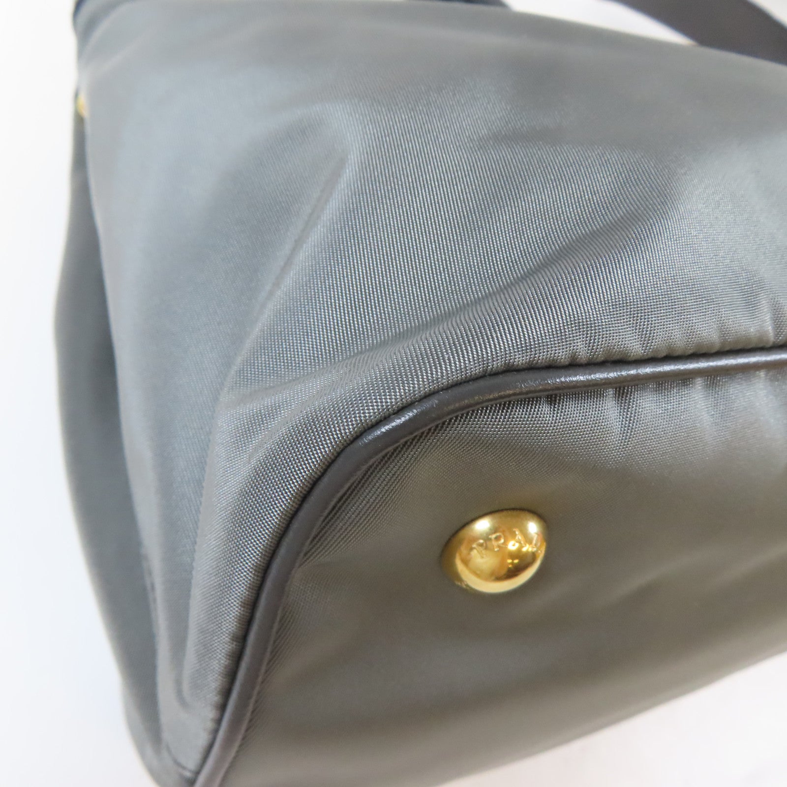 PRADA 尼龍2 Way Shoulder Bag金扣手挽肩背兩用袋灰色