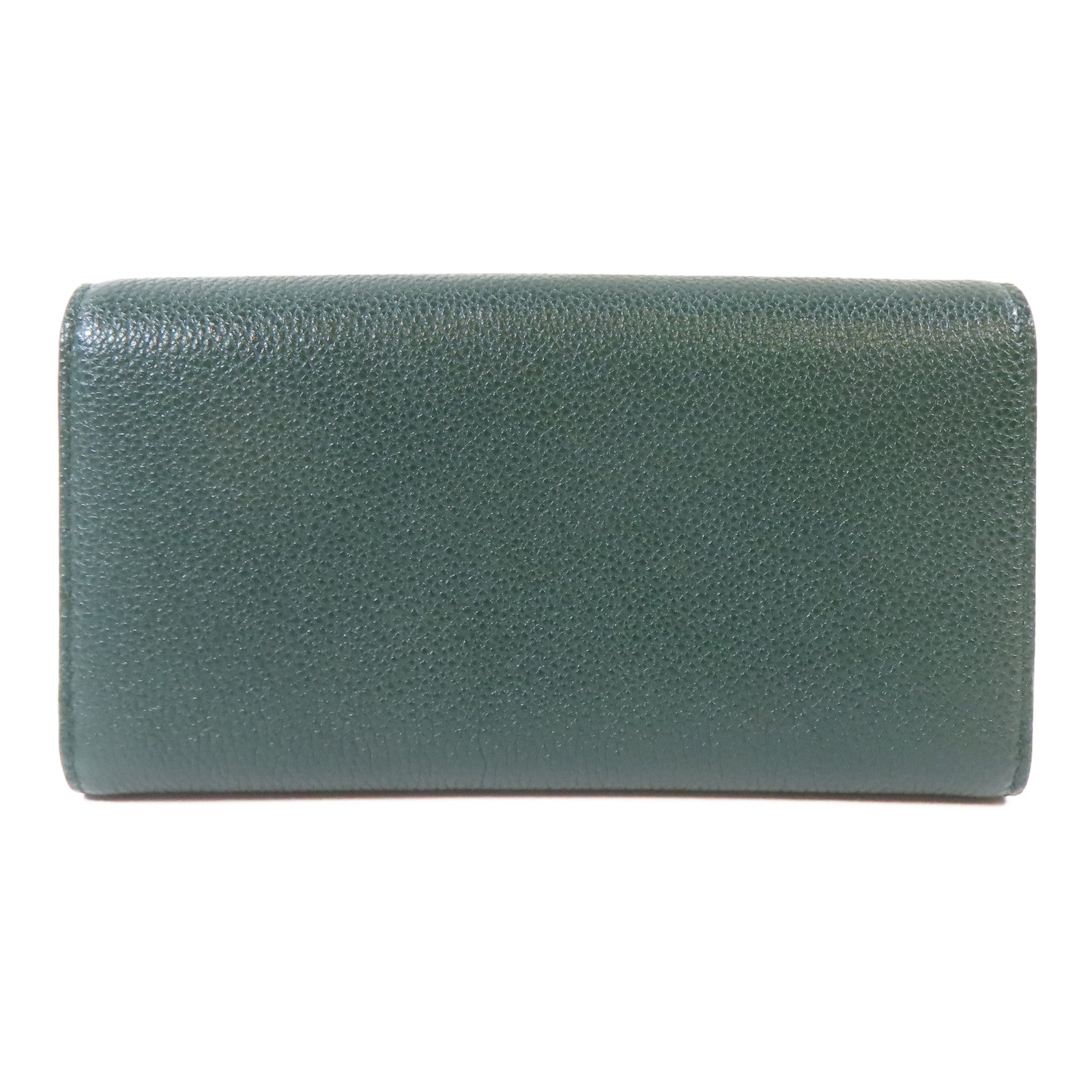 GUCCI 牛皮皮革Zumi Long Wallet金扣銀扣長錢包綠色