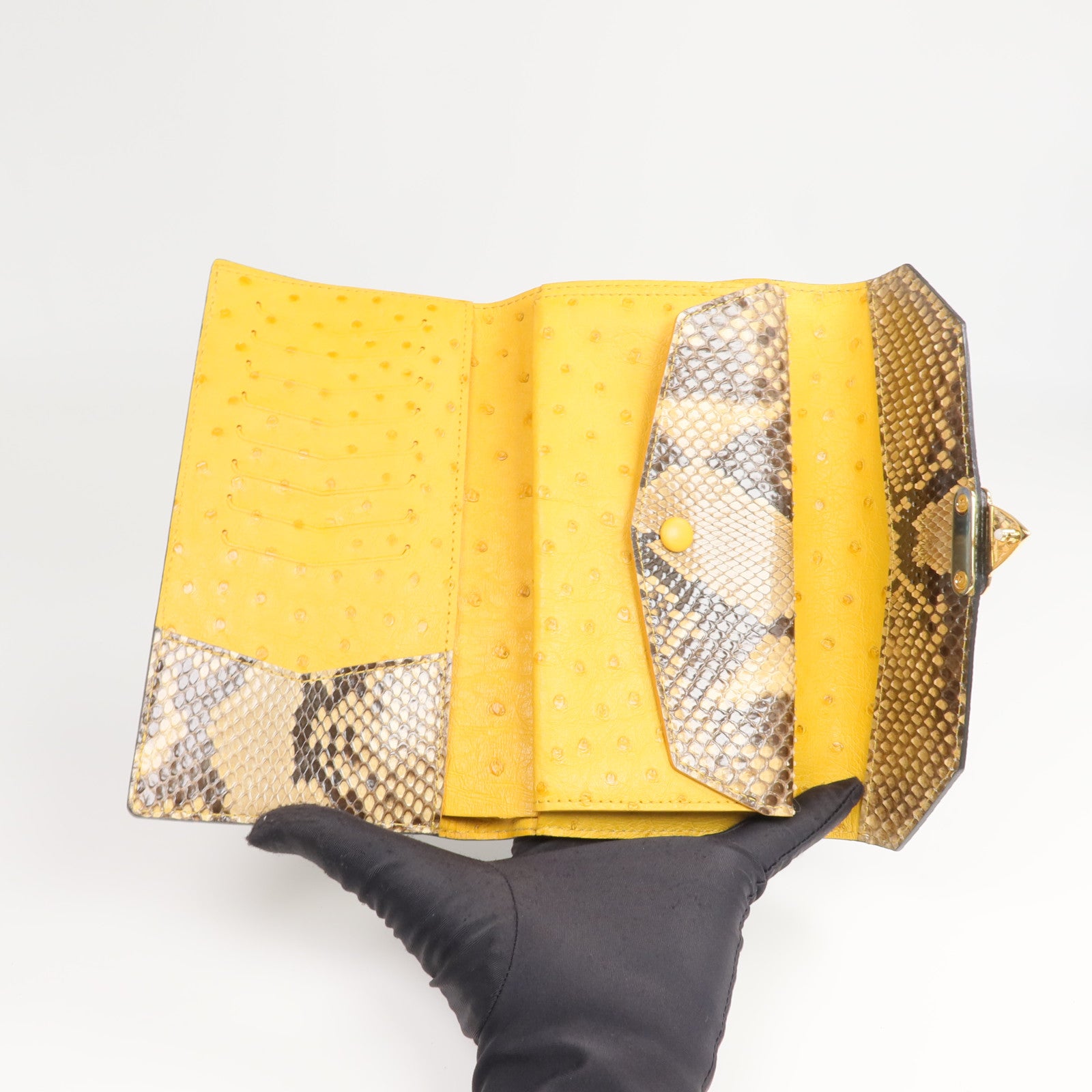 LOUIS VUITTON Monogram/蜥蝪/蛇皮皮革Portefeuille Pallas Exotic長錢包