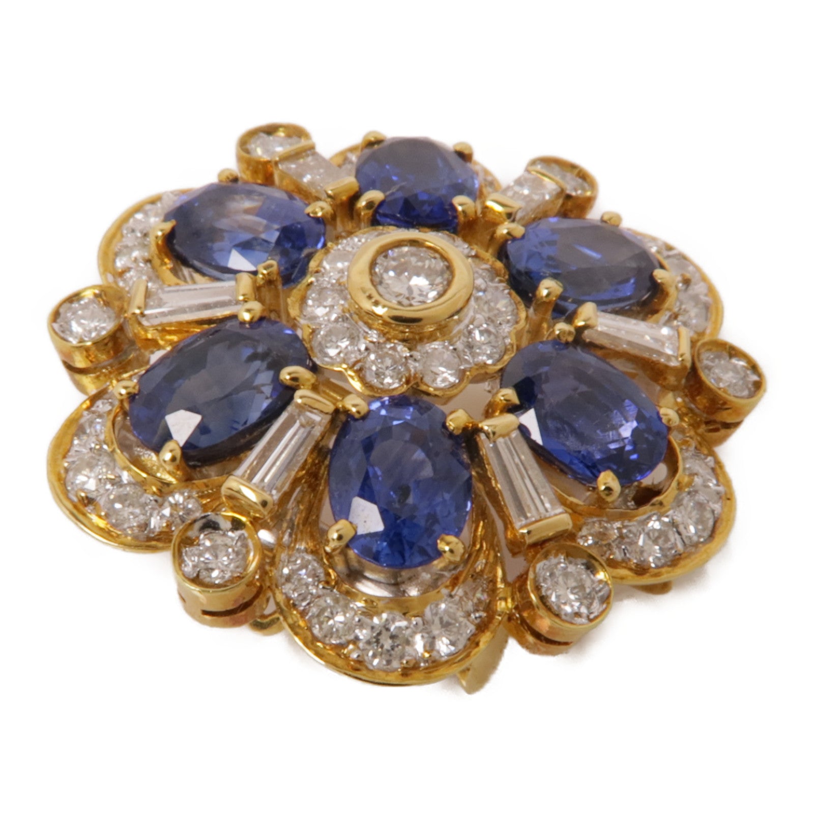 JEWELRY 【激減優惠】18K黃金Brooch Sapphire/Diamond Brooch藍寶石/鑽石胸針