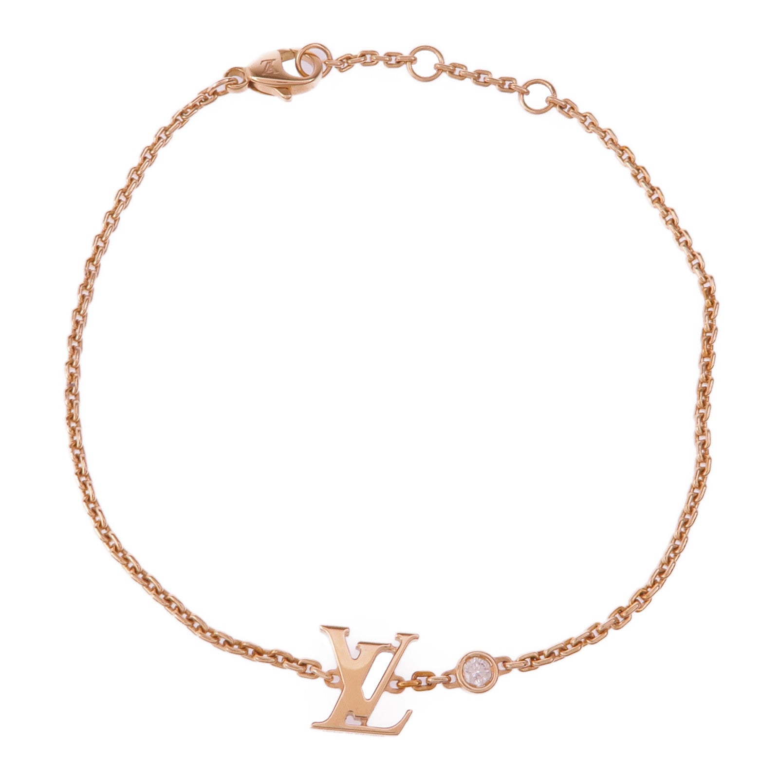 LOUIS VUITTON 18K玫瑰金Idylle Blossom Bracelet鑽石手鏈