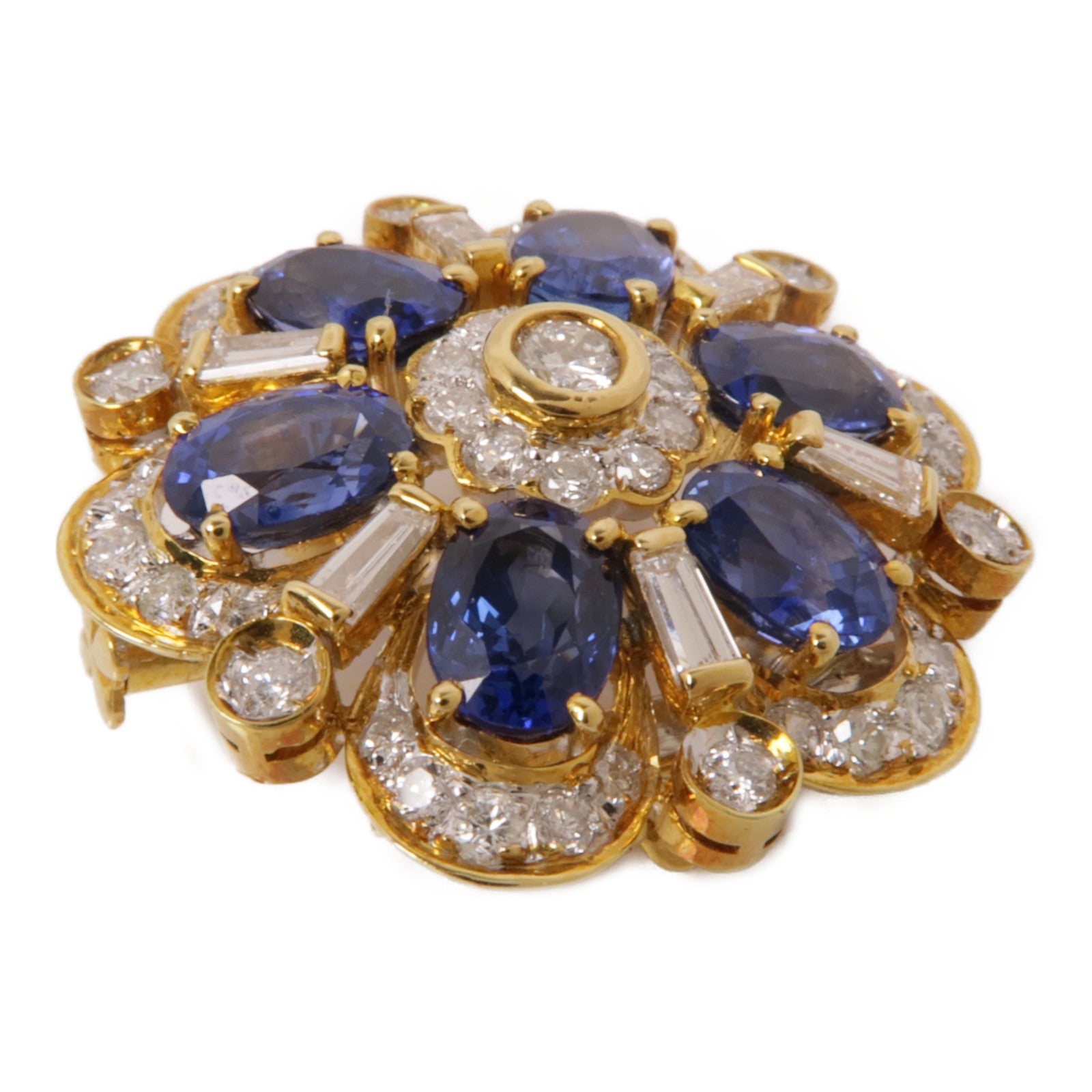 JEWELRY 【激減優惠】18K黃金Brooch Sapphire/Diamond Brooch藍寶石/鑽石胸針