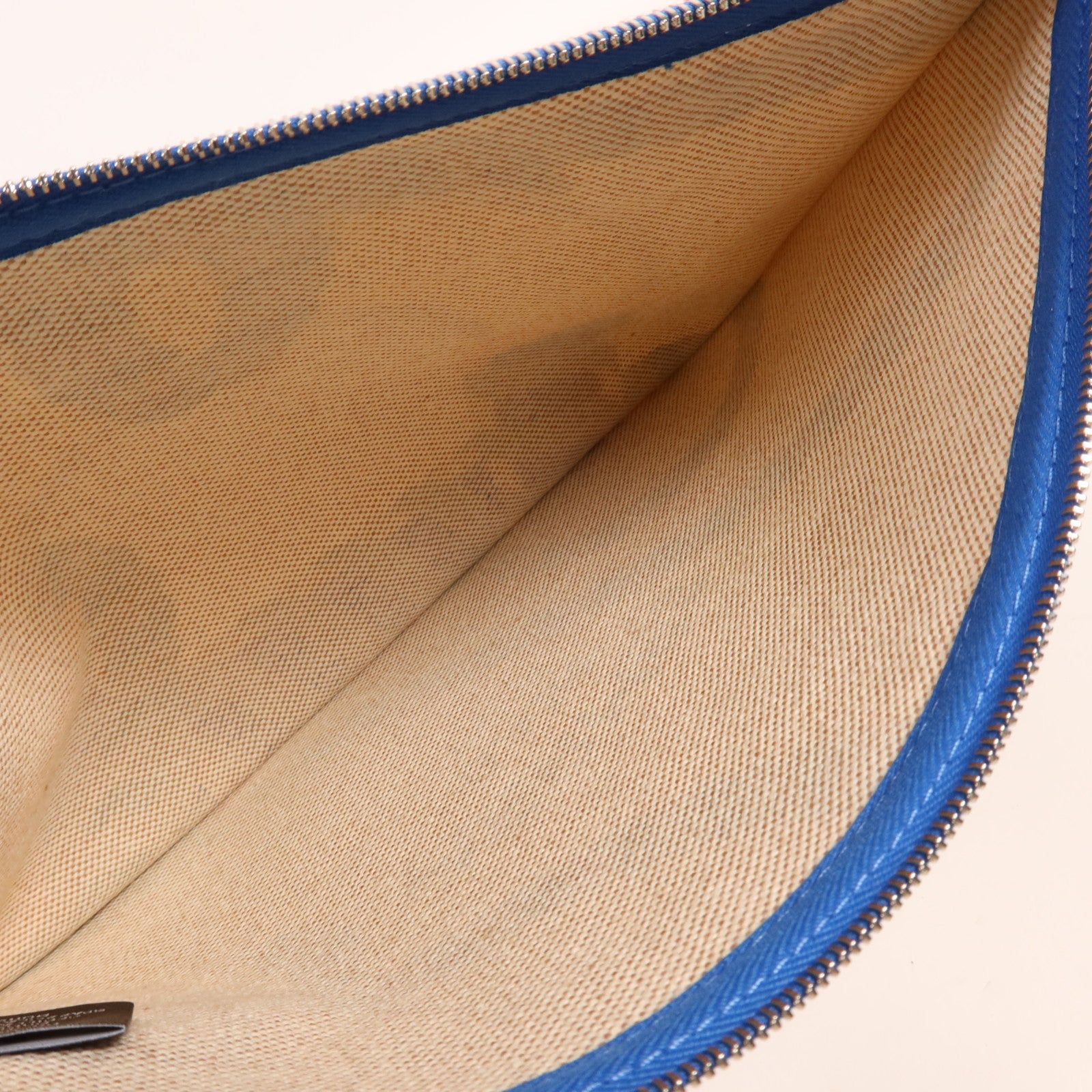 HERMES 棉質Trousse Flat銀扣手拿包