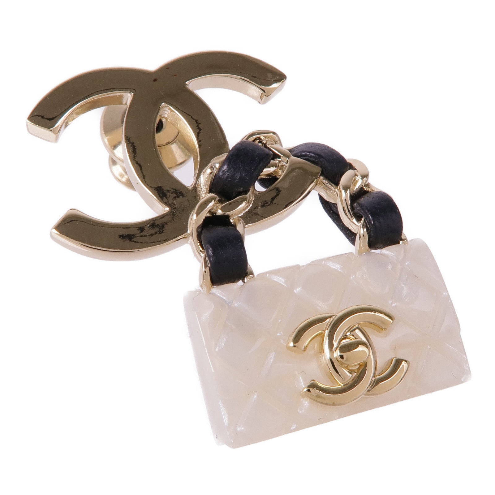 CHANEL 皮革/PVC/金屬Brooch胸針