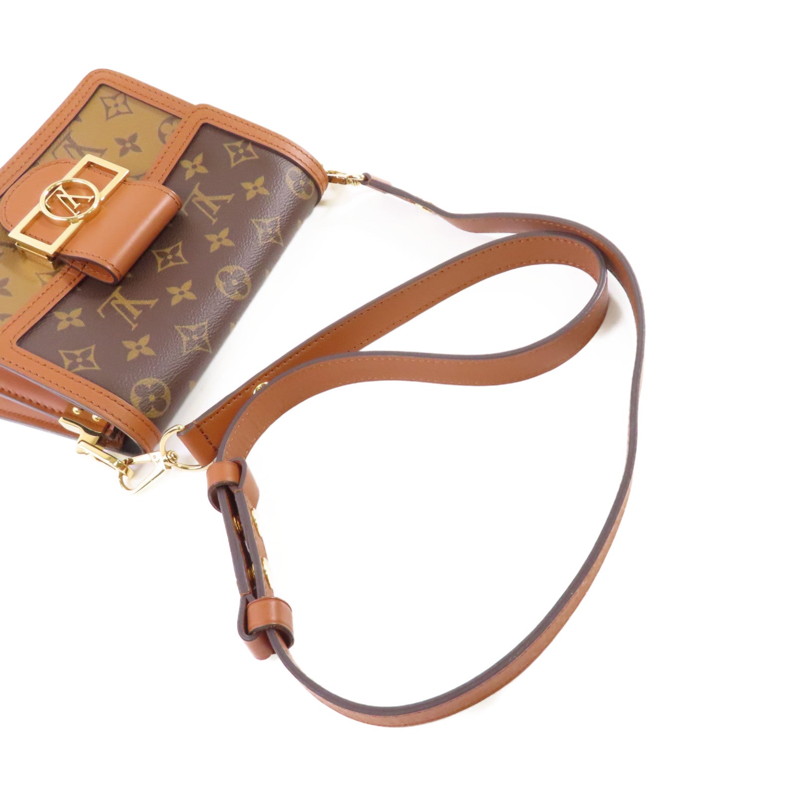 LOUIS VUITTON Monogram Reverse Dauphine Shoulder Bag肩背袋啡色
