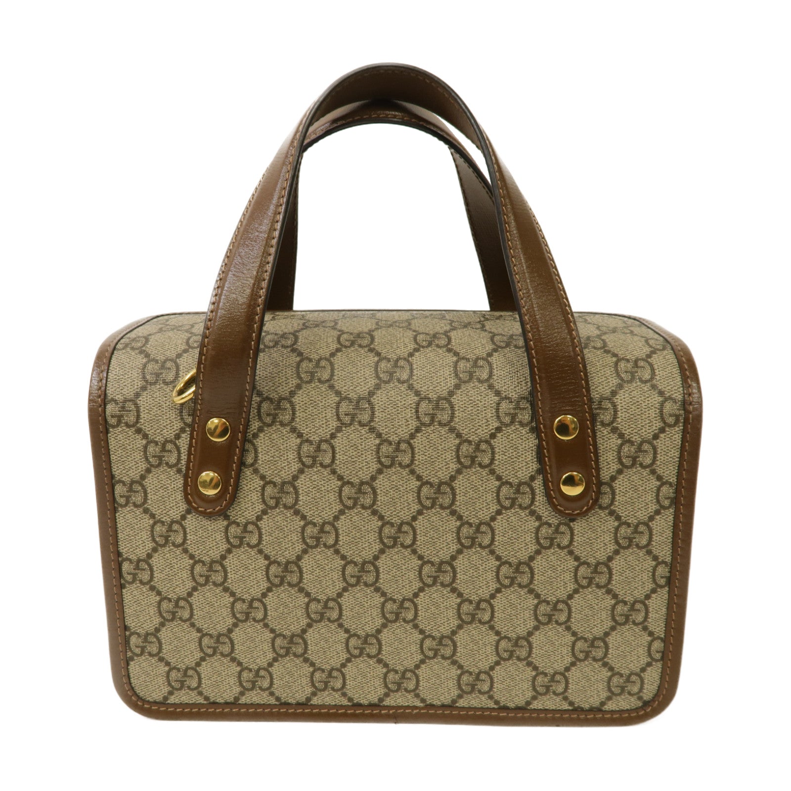 GUCCI 塗層帆布Horsebit 1955金扣手挽肩背兩用袋啡色