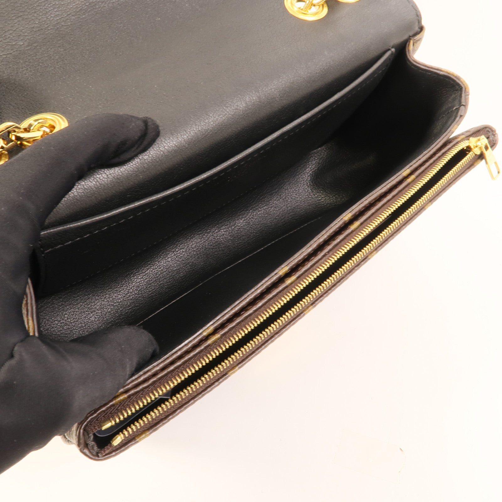 LOUIS VUITTON Monogram Marceau金扣肩背袋棕色
