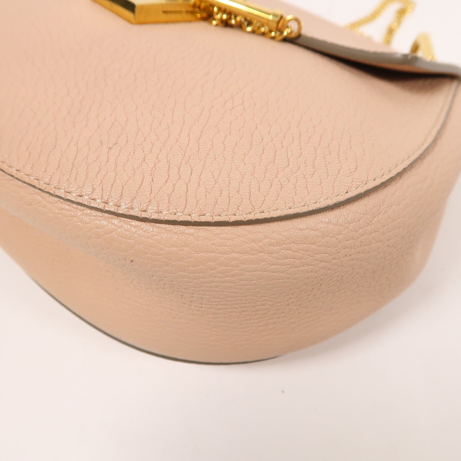 Chloe GHW Drew Shoulder Bag Calfskin Leather Pink