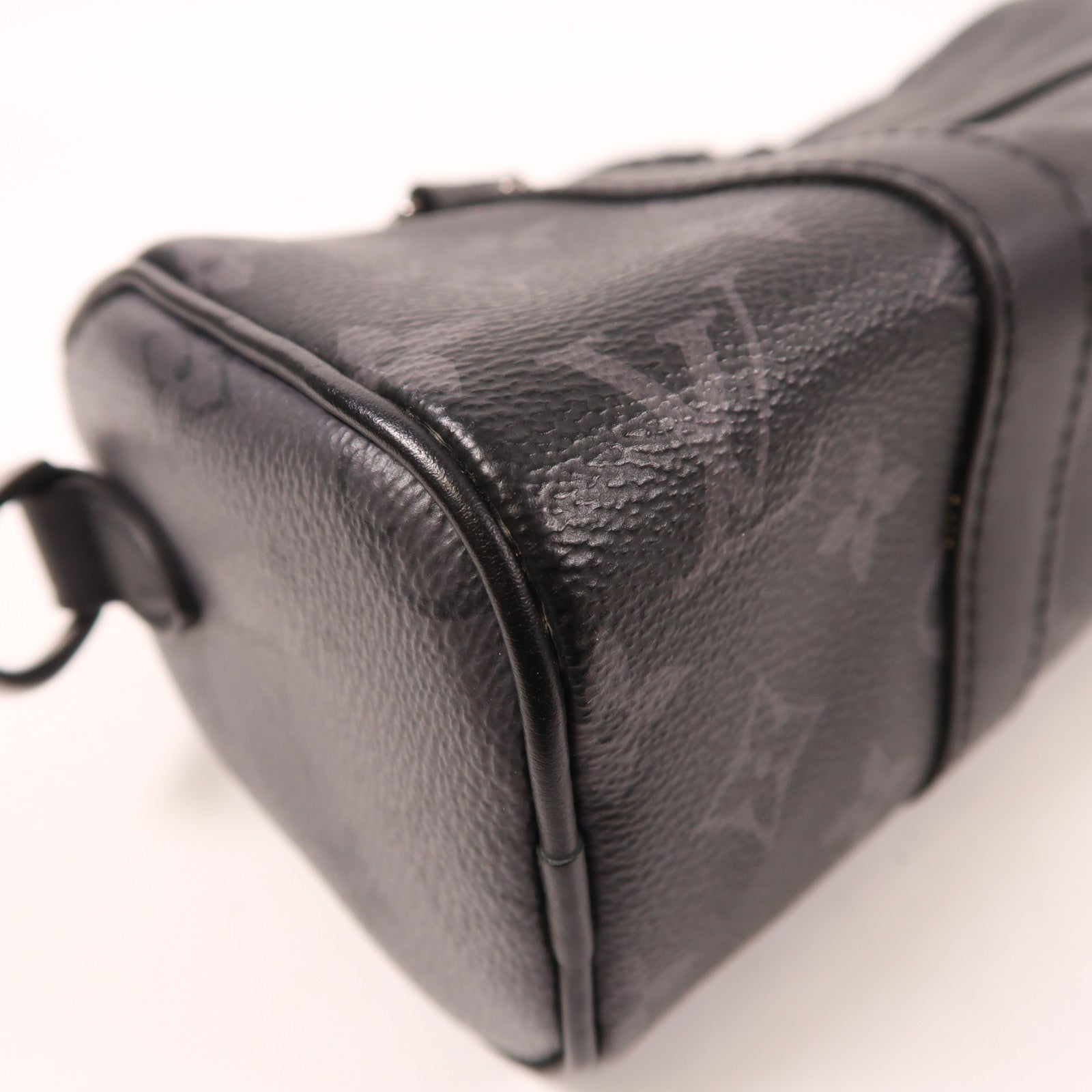 LOUIS VUITTON Monogram Eclipse Keepall XS銀扣手挽肩背兩用袋黑色