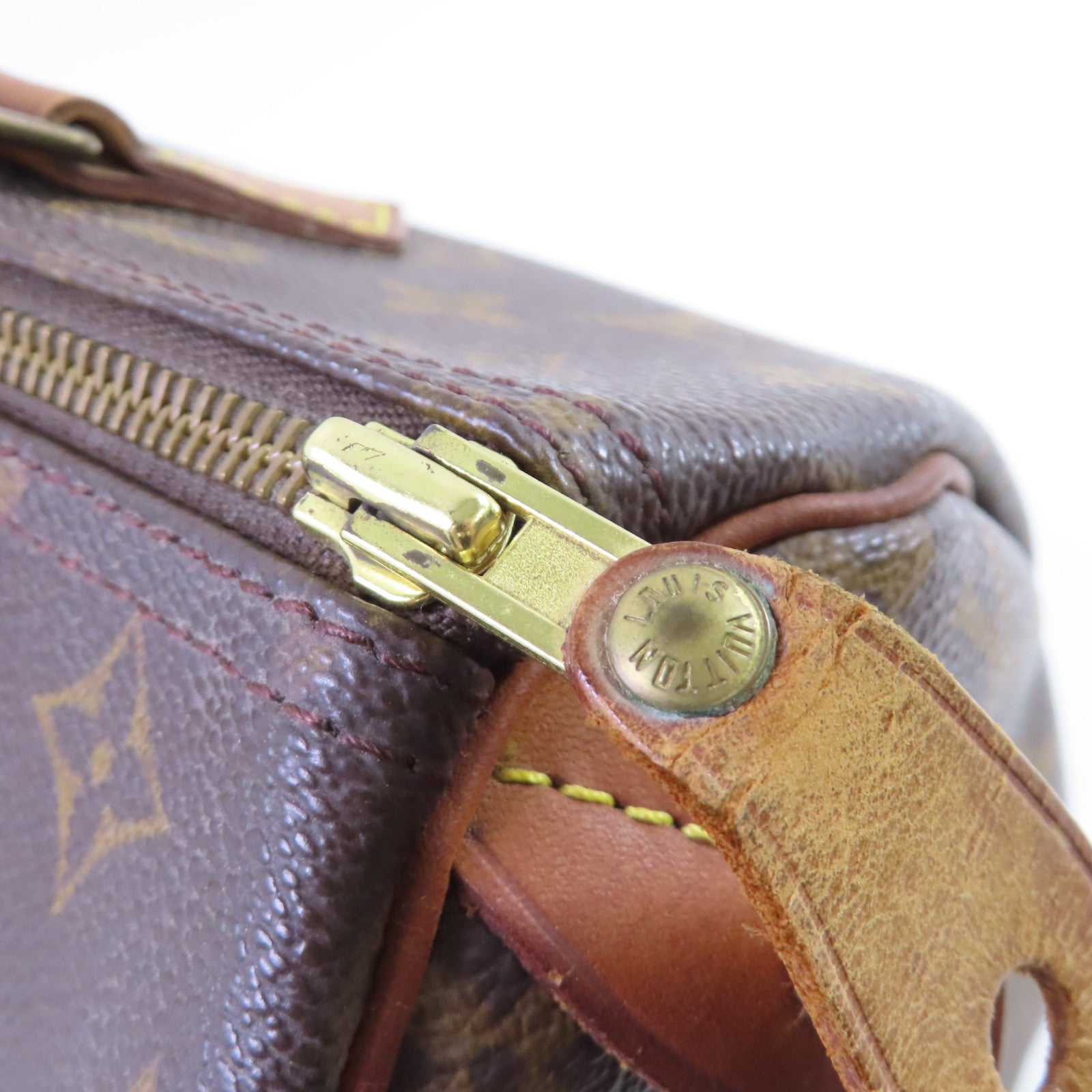 LOUIS VUITTON Monogram Speedy 30 Hand Bag金扣手挽袋啡色