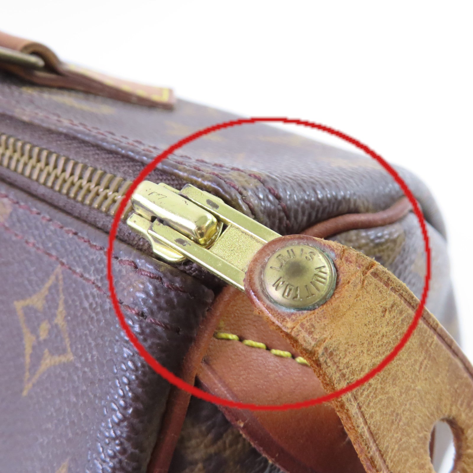 LOUIS VUITTON Monogram Speedy 30 Hand Bag金扣手挽袋啡色