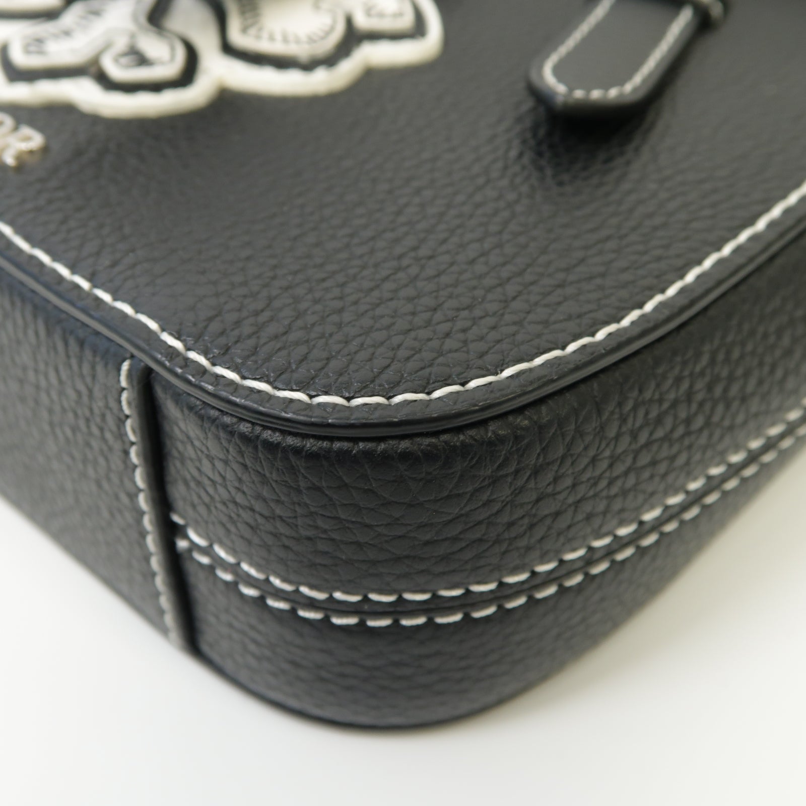 Dior 【激減優惠】牛皮皮革Dior x Shawn Stussy Saddle Pouch銀扣肩背袋黑色