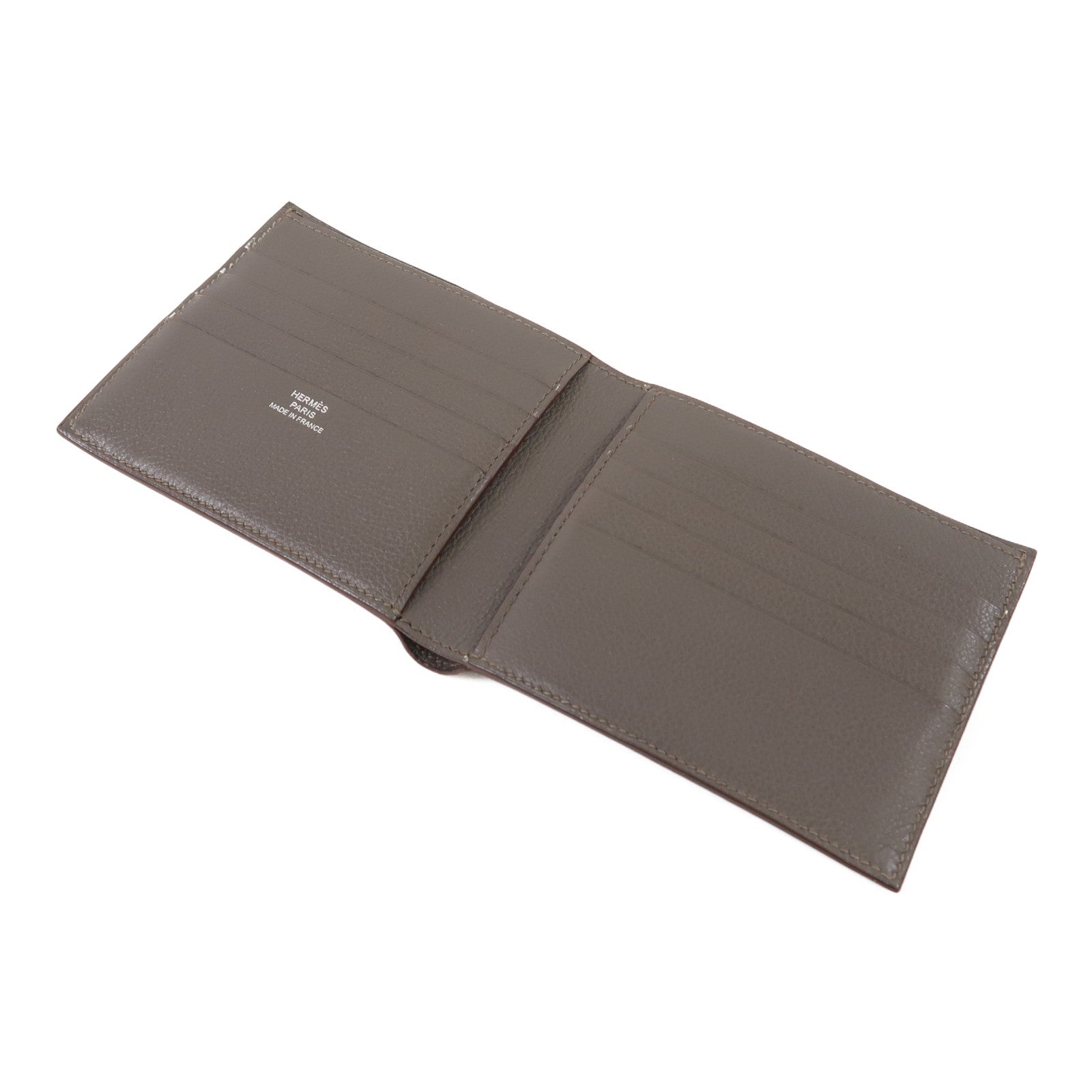 HERMES Evercolor皮革Compact Wallet錢包Etain 錫器灰色