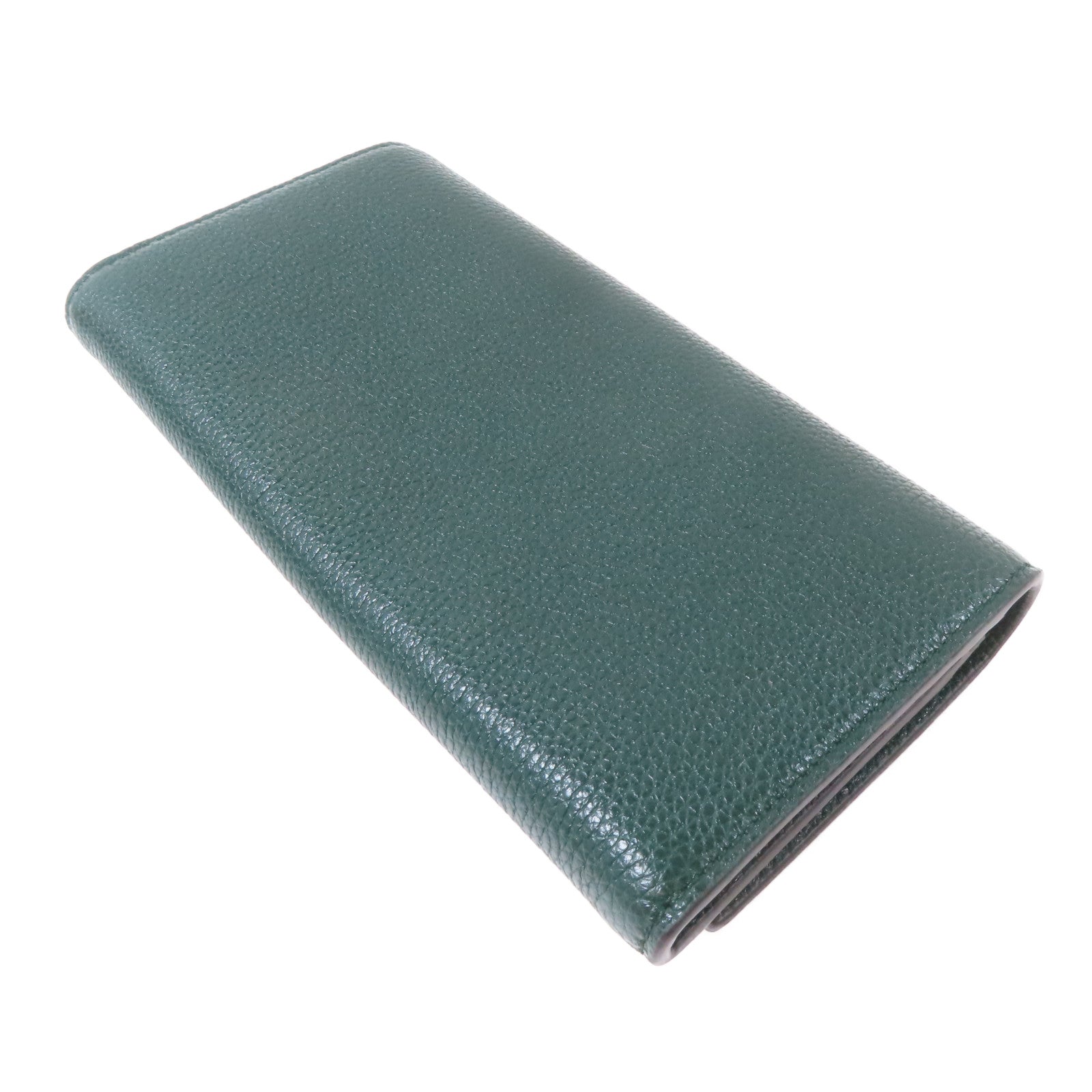 GUCCI 牛皮皮革Zumi Long Wallet金扣銀扣長錢包綠色