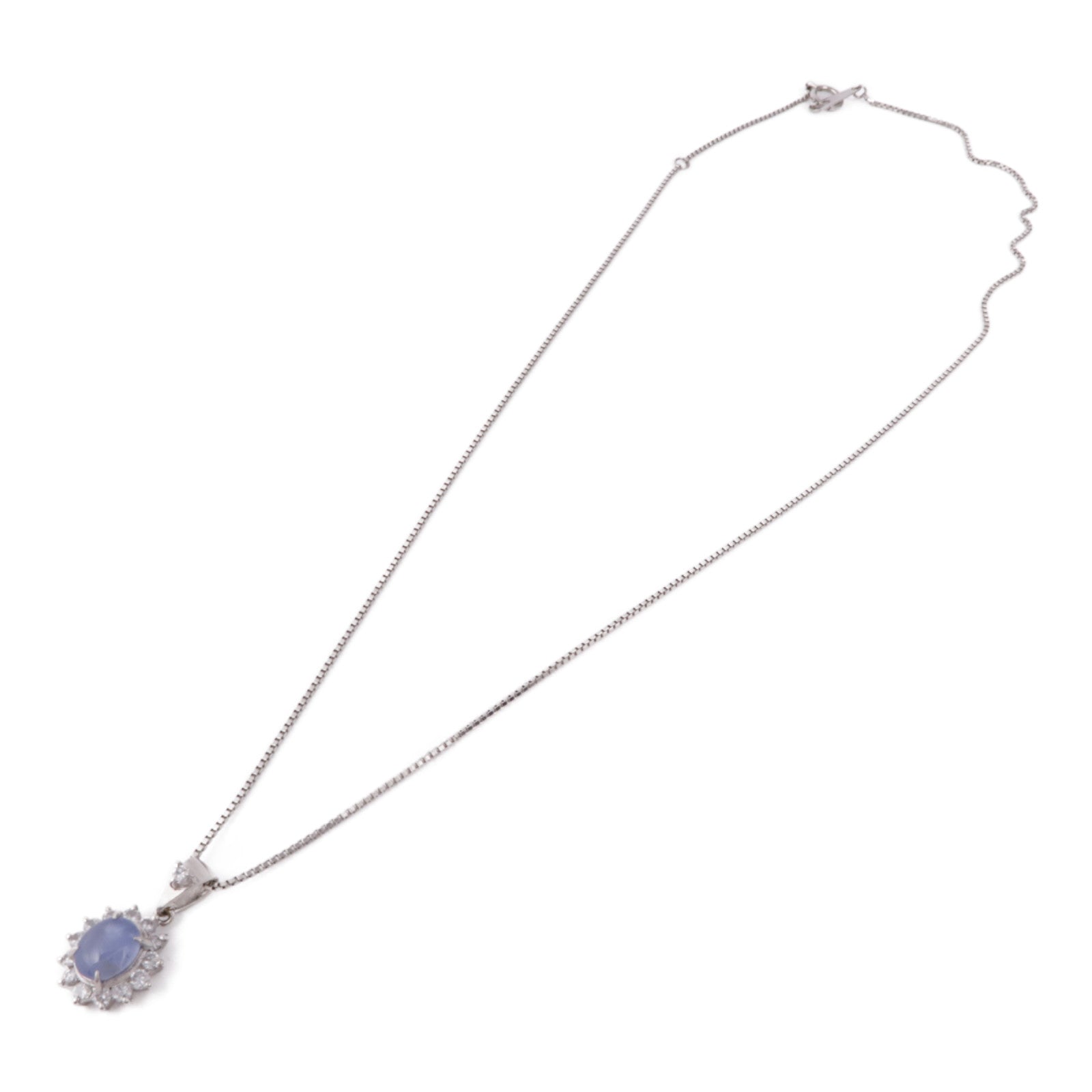 JEWELRY PT900/PT850鉑金Sapphire/Diamond Necklace藍寶石/鑽石項鍊