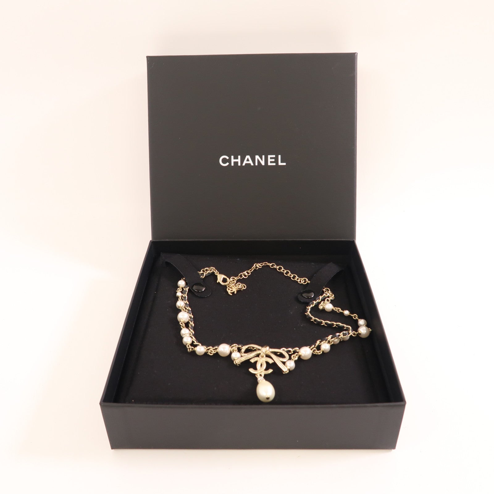 CHANEL 金屬/仿珍珠Necklace金扣項鏈