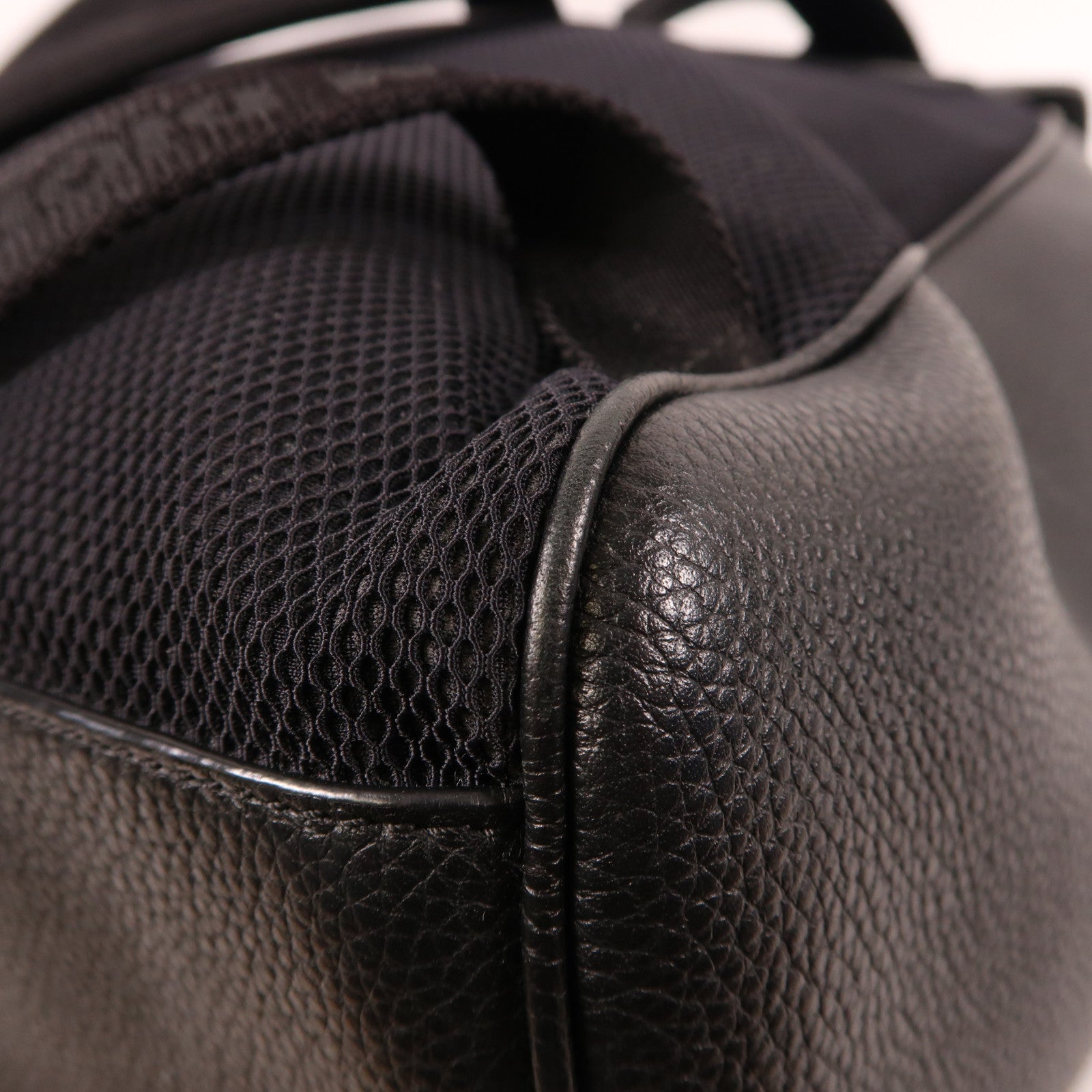 DIOR HOMME 牛皮皮革Dior Backpack銀扣背包黑色