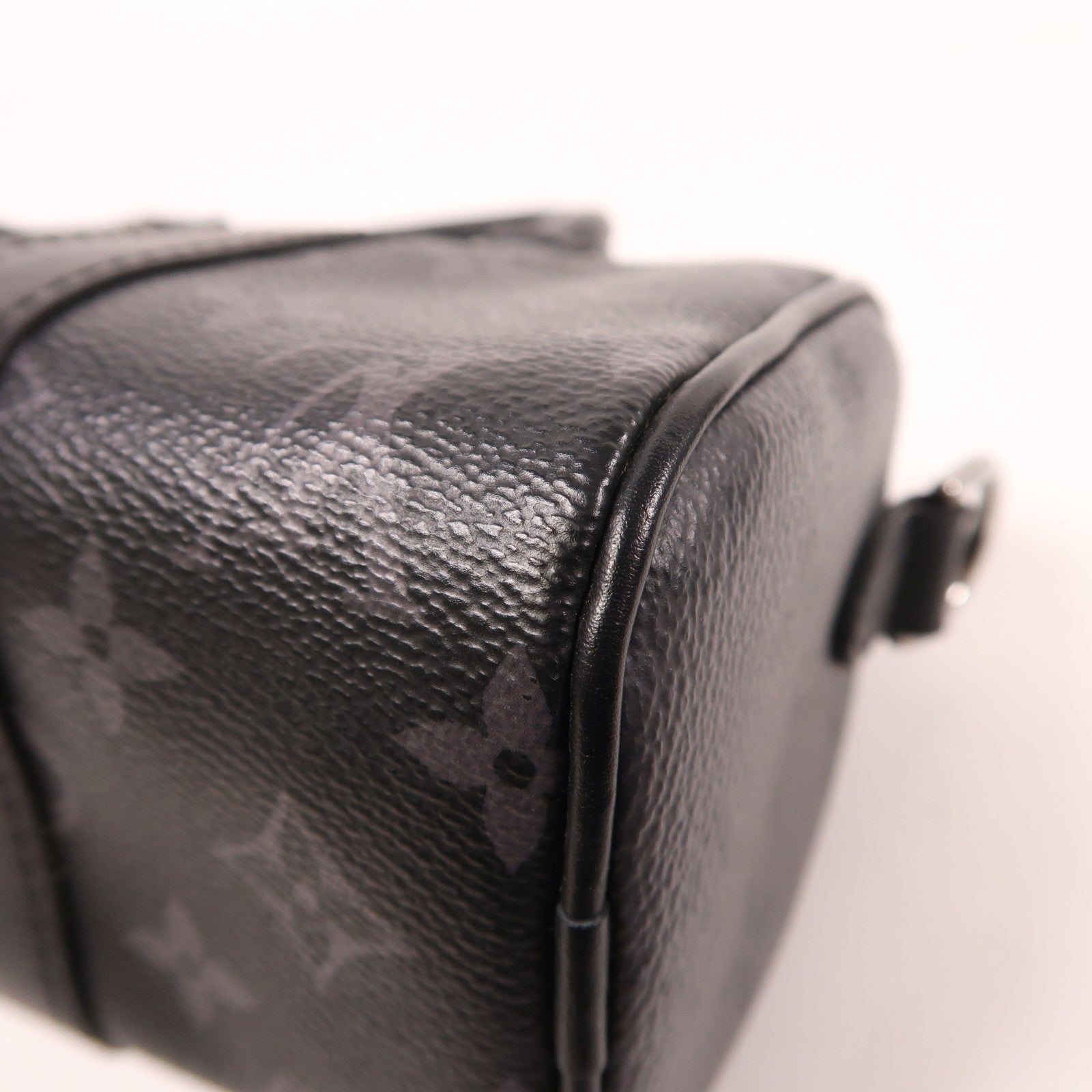 LOUIS VUITTON Monogram Eclipse Keepall XS銀扣手挽肩背兩用袋黑色
