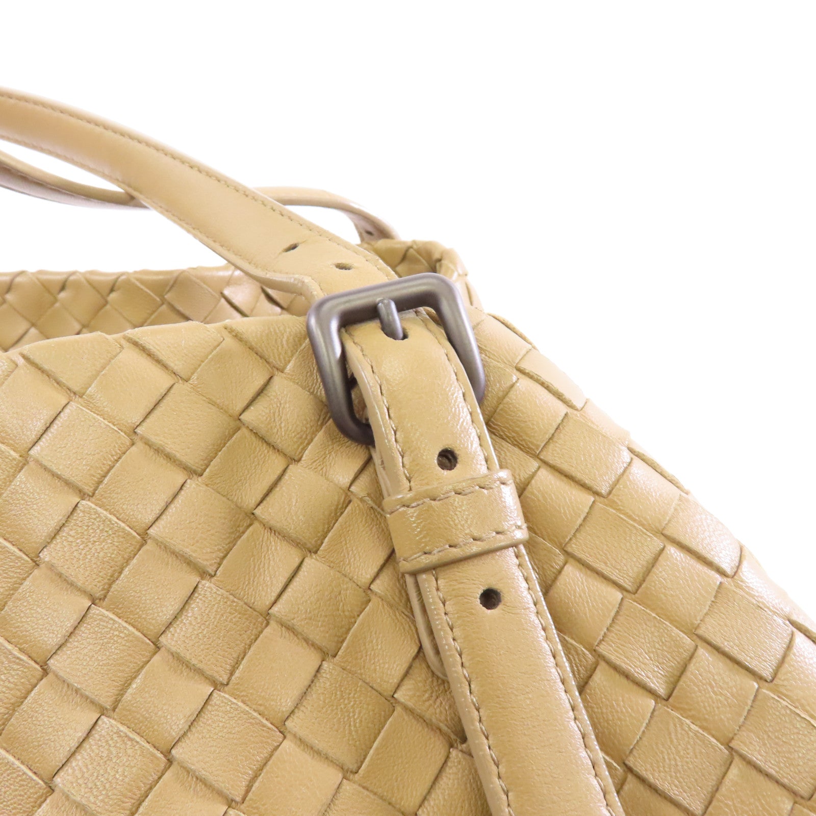 BOTTEGA VENETA 羊皮皮革Shoulder Bag肩背袋卡其色