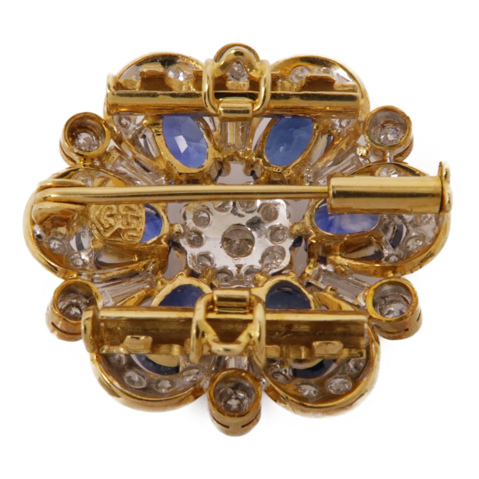 JEWELRY 【激減優惠】18K黃金Brooch Sapphire/Diamond Brooch藍寶石/鑽石胸針
