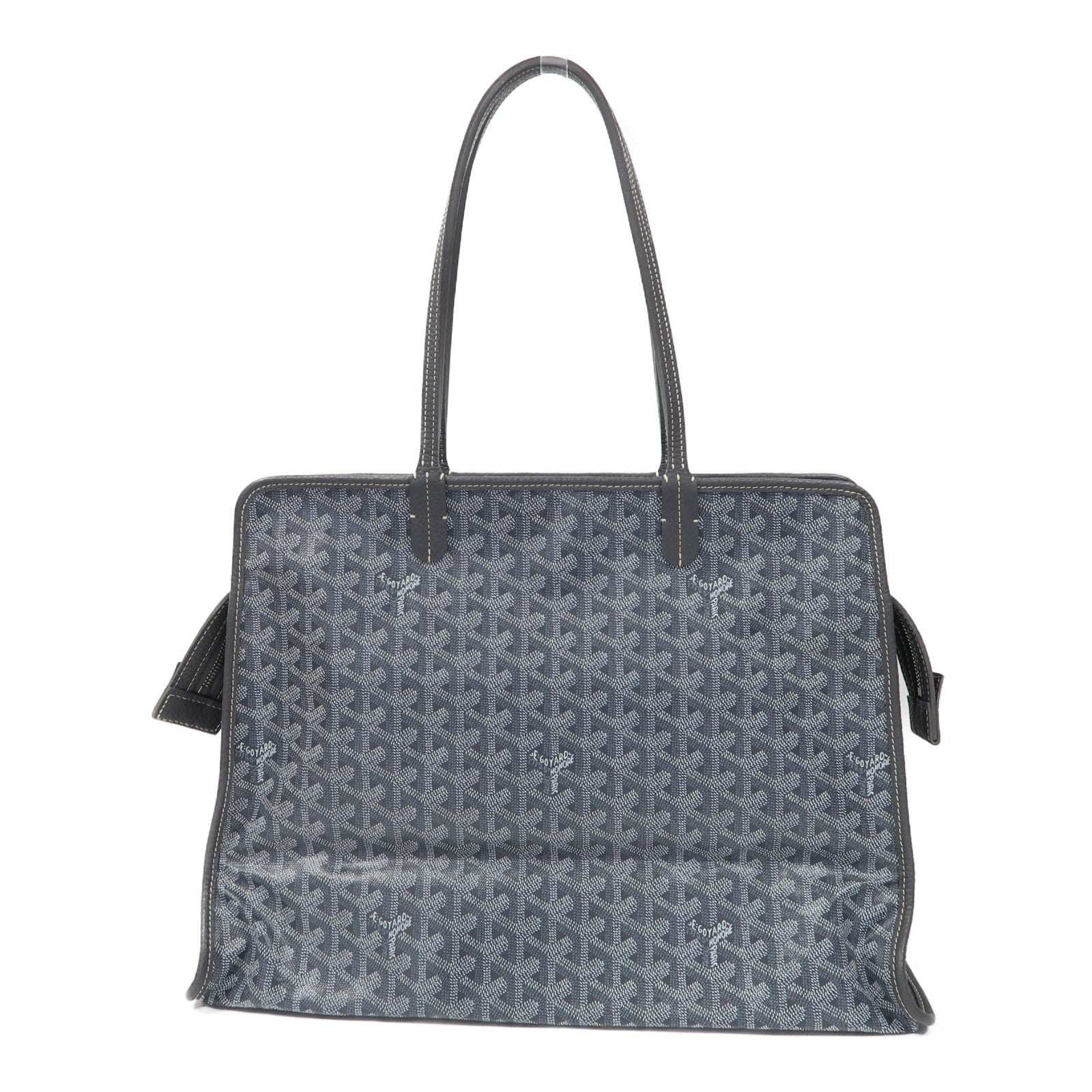 GOYARD 塗層帆布Hardy PM銀扣手挽袋灰色