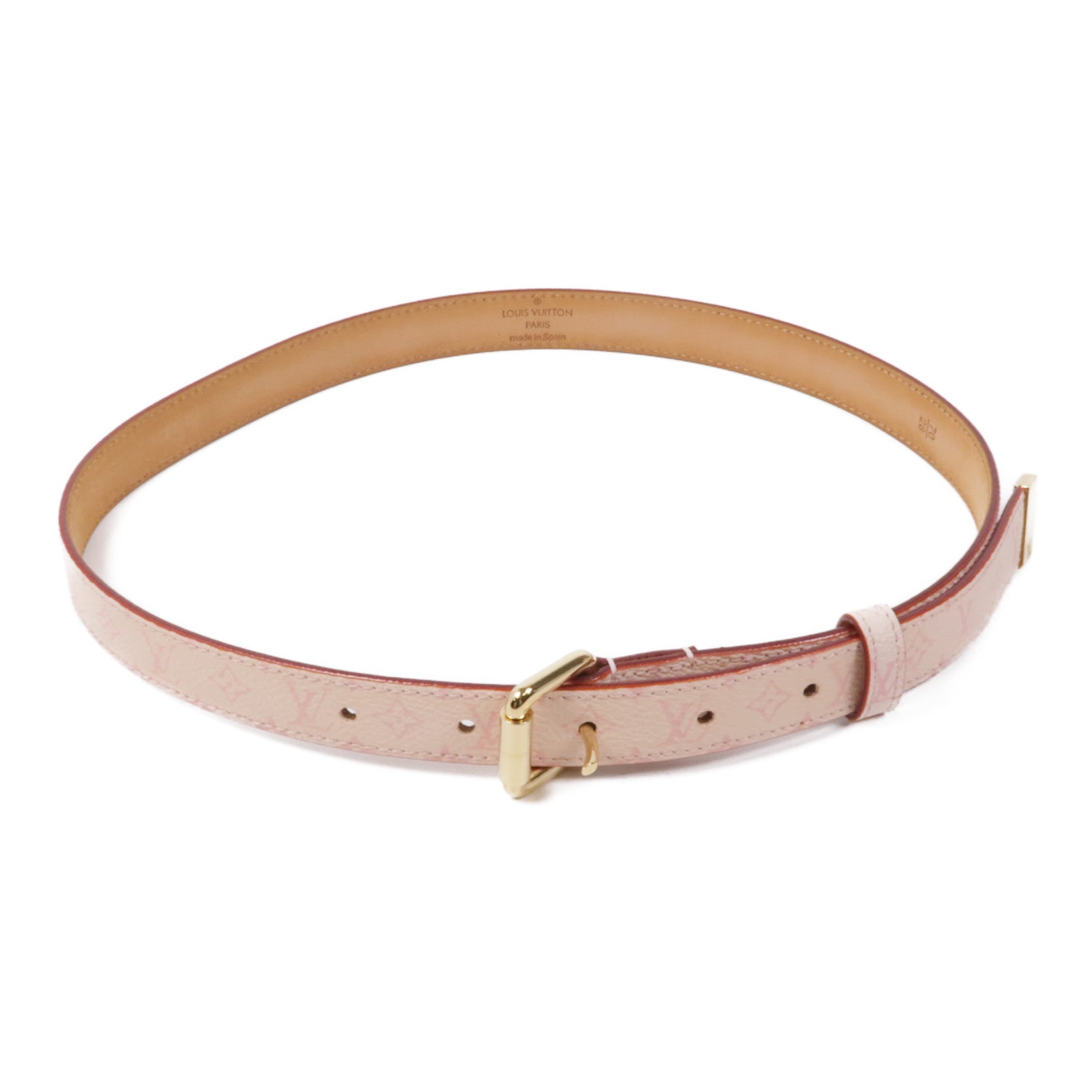 LOUIS VUITTON Monogram/皮革Cherry Blossom Ceinture金扣皮帶