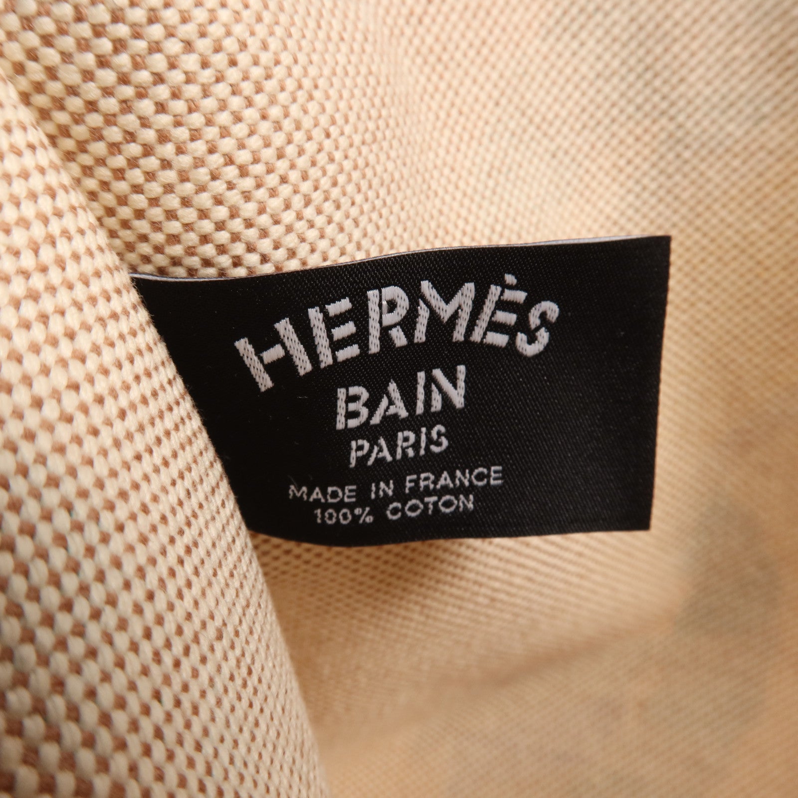 HERMES 棉質Trousse Flat銀扣手拿包