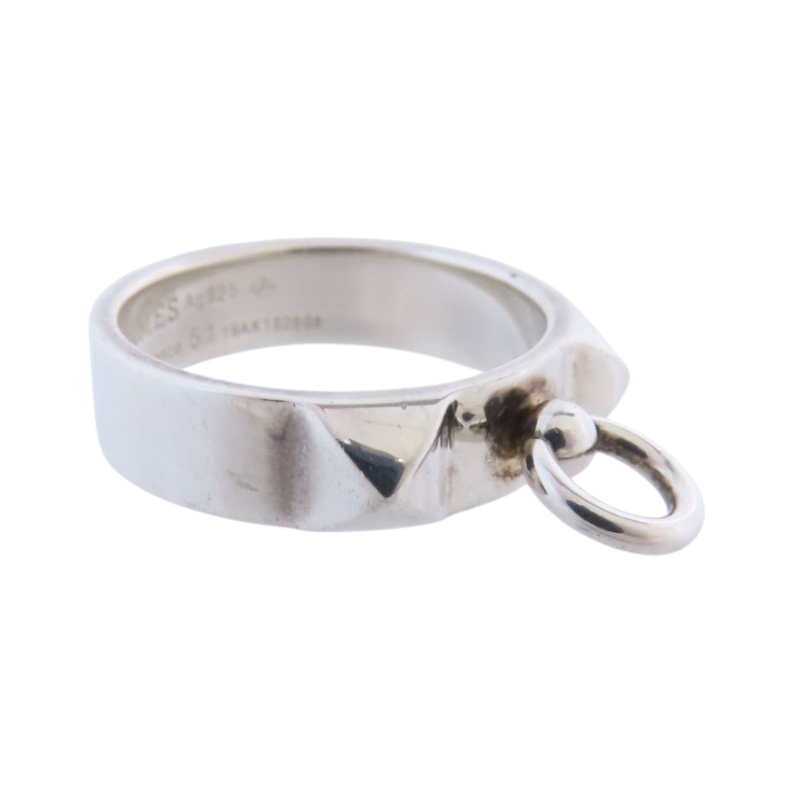 HERMES Collier De Chien Ring 925 Sterling Silver #51 US#5.5