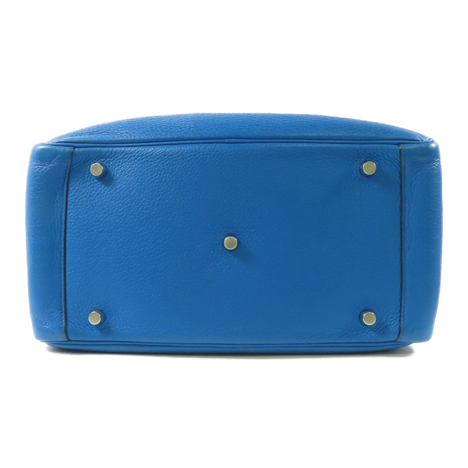 HERMES PHW Lindy 30 2 Way Bag Clemence Leather B3 Blue Zanzibar