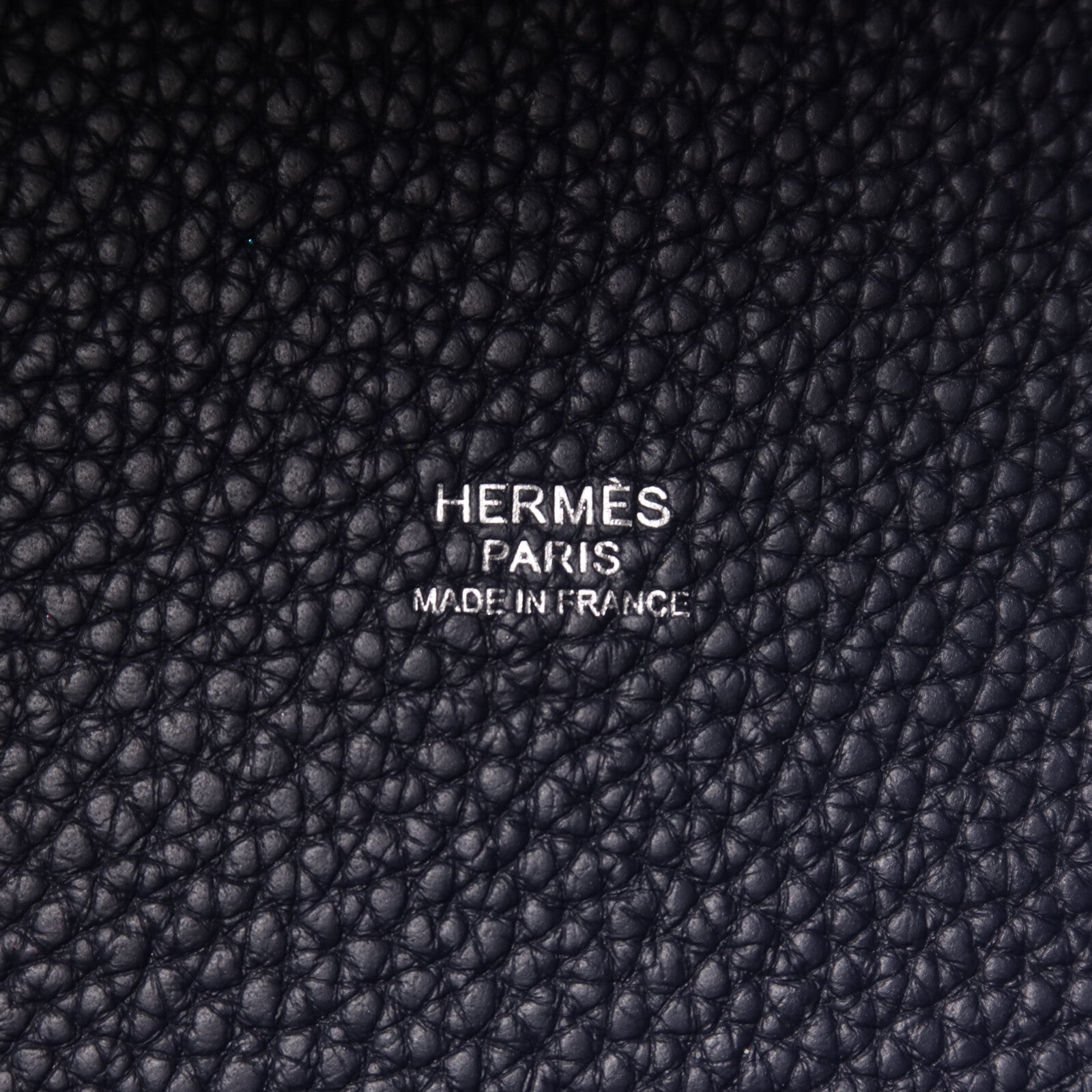 HERMES Clemence皮革Picotin MM扣手挽袋Bleu Nuit