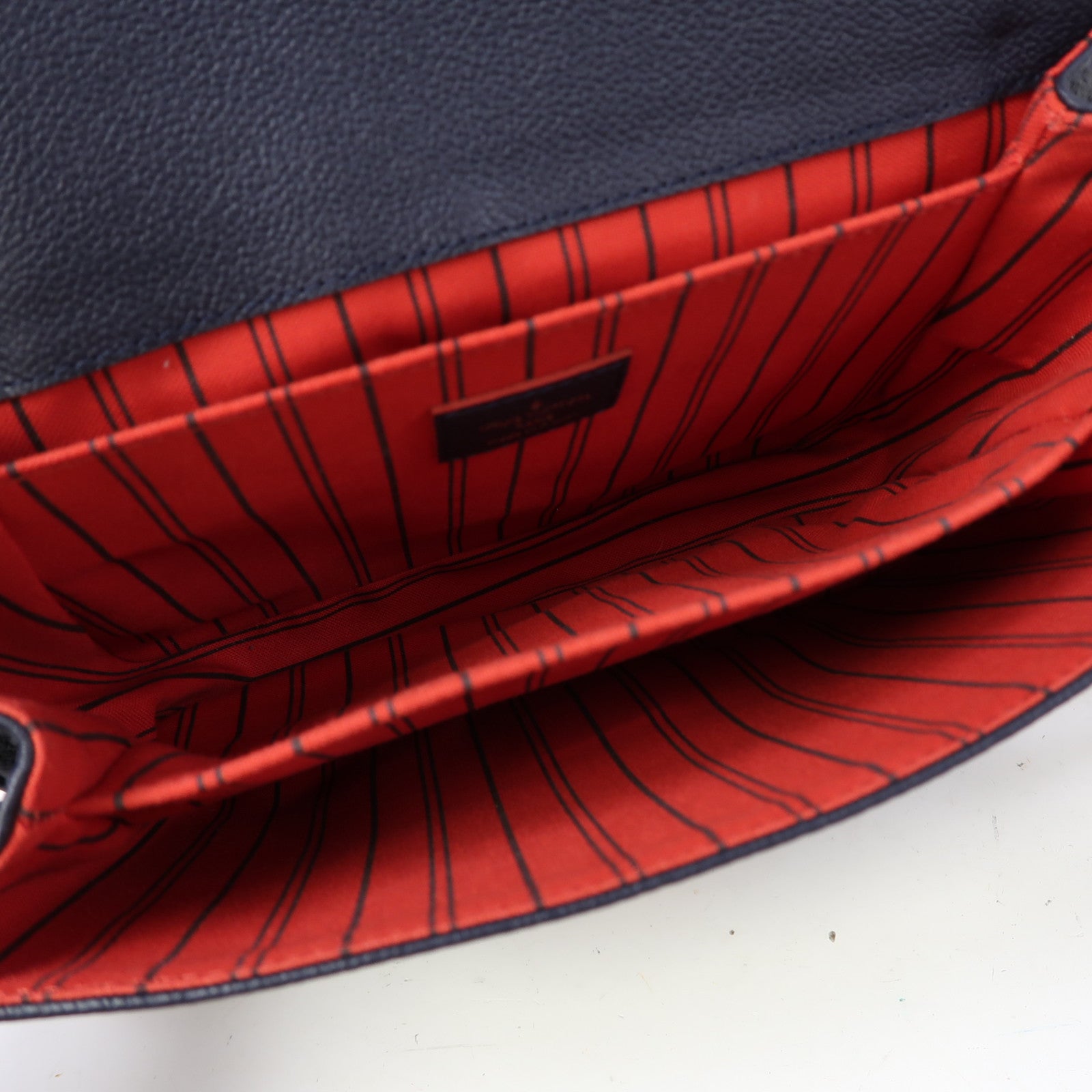 LOUIS VUITTON Monogram Empreinte Pochette Metis金扣手挽肩背兩用袋深藍色