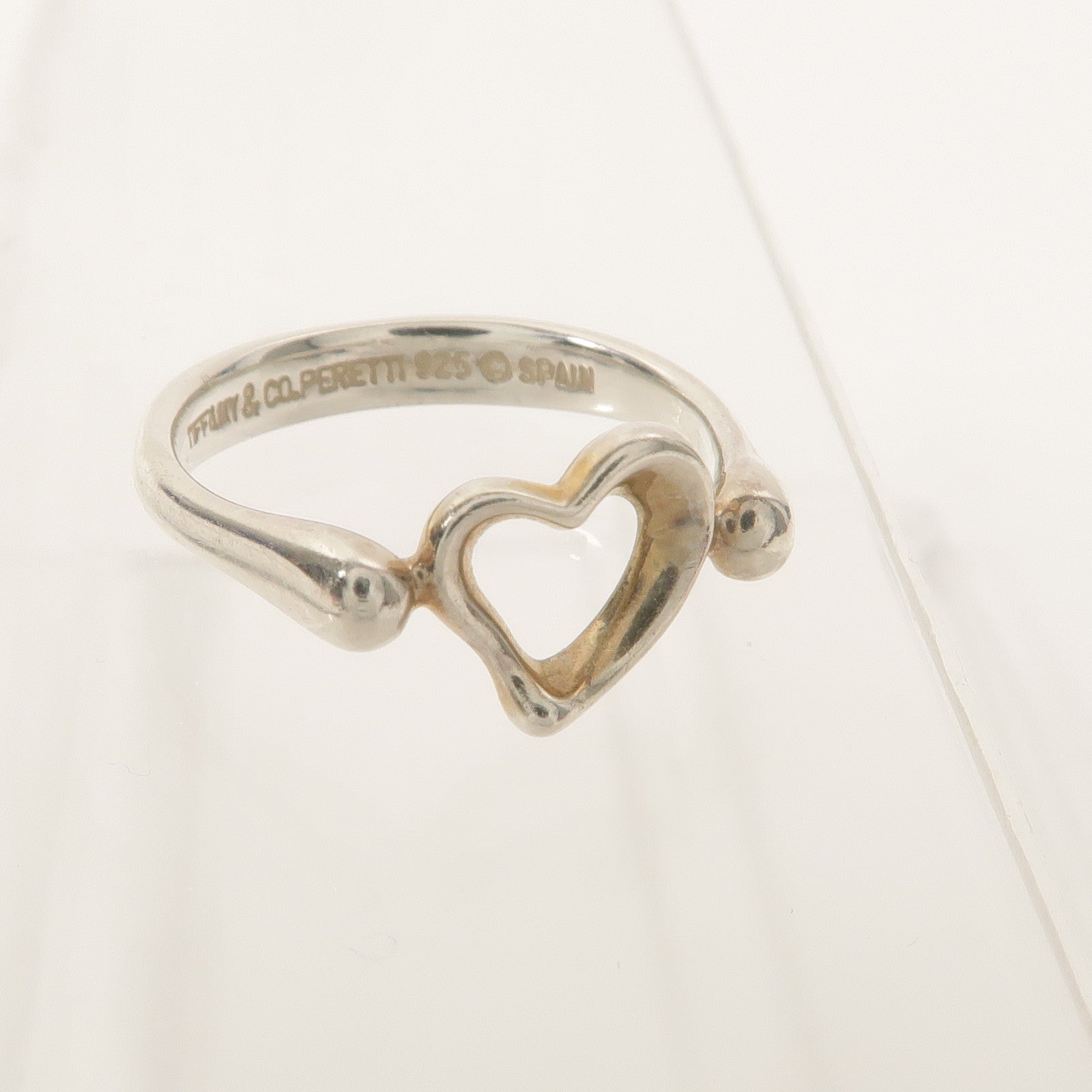 TIFFANY＆CO 925純銀Elsa Peretti Open Heart Ring戒指