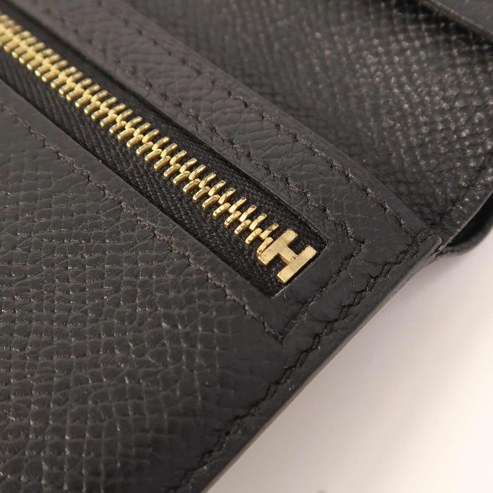 HERMES 【激減優惠】Epsom皮革Bearn Compact Wallet金扣錢包